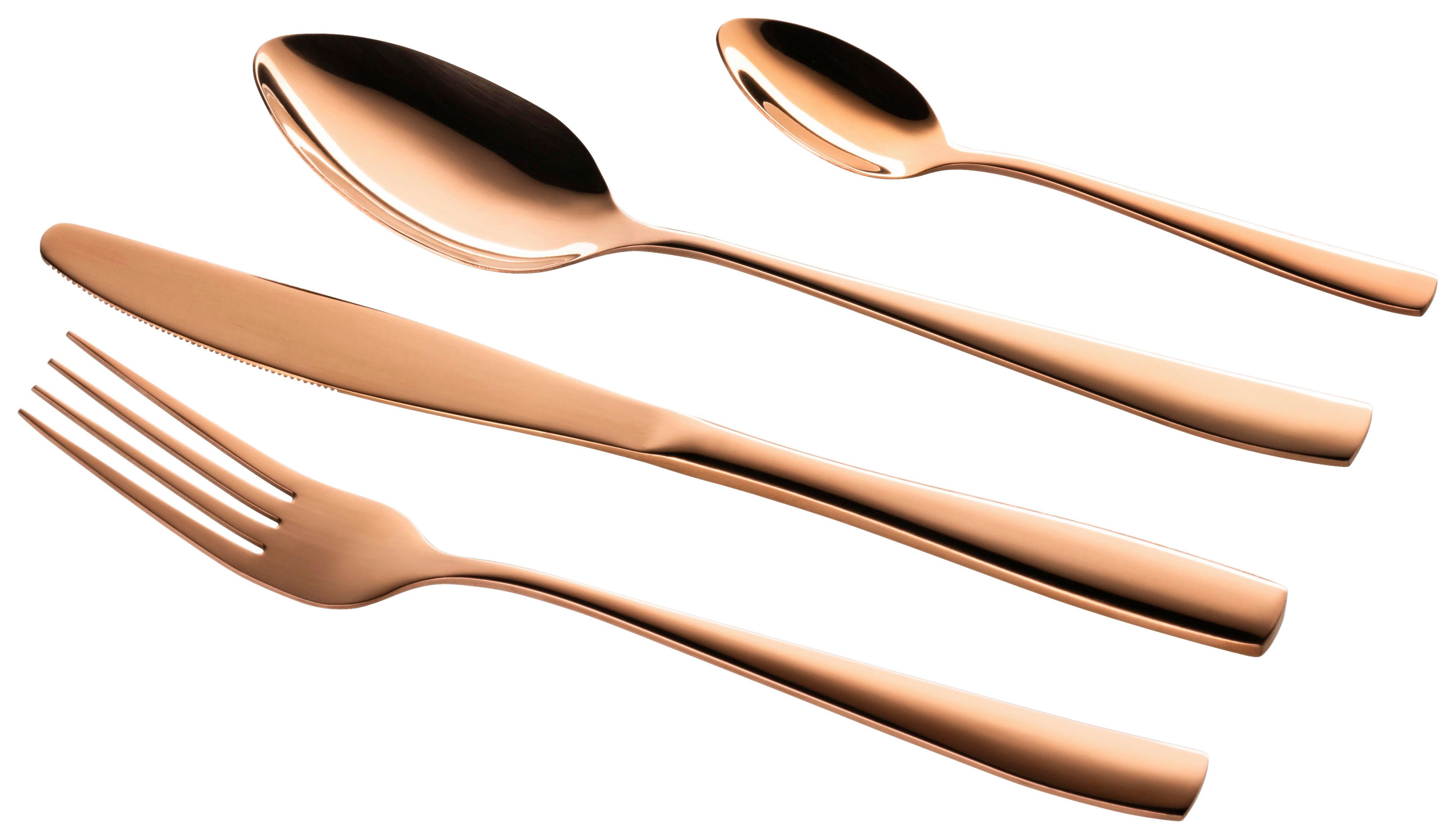 Besteckset Lausanne aus Edelstahl, 24-teilig - Kupferfarben, Basics, Metall - Mäser
