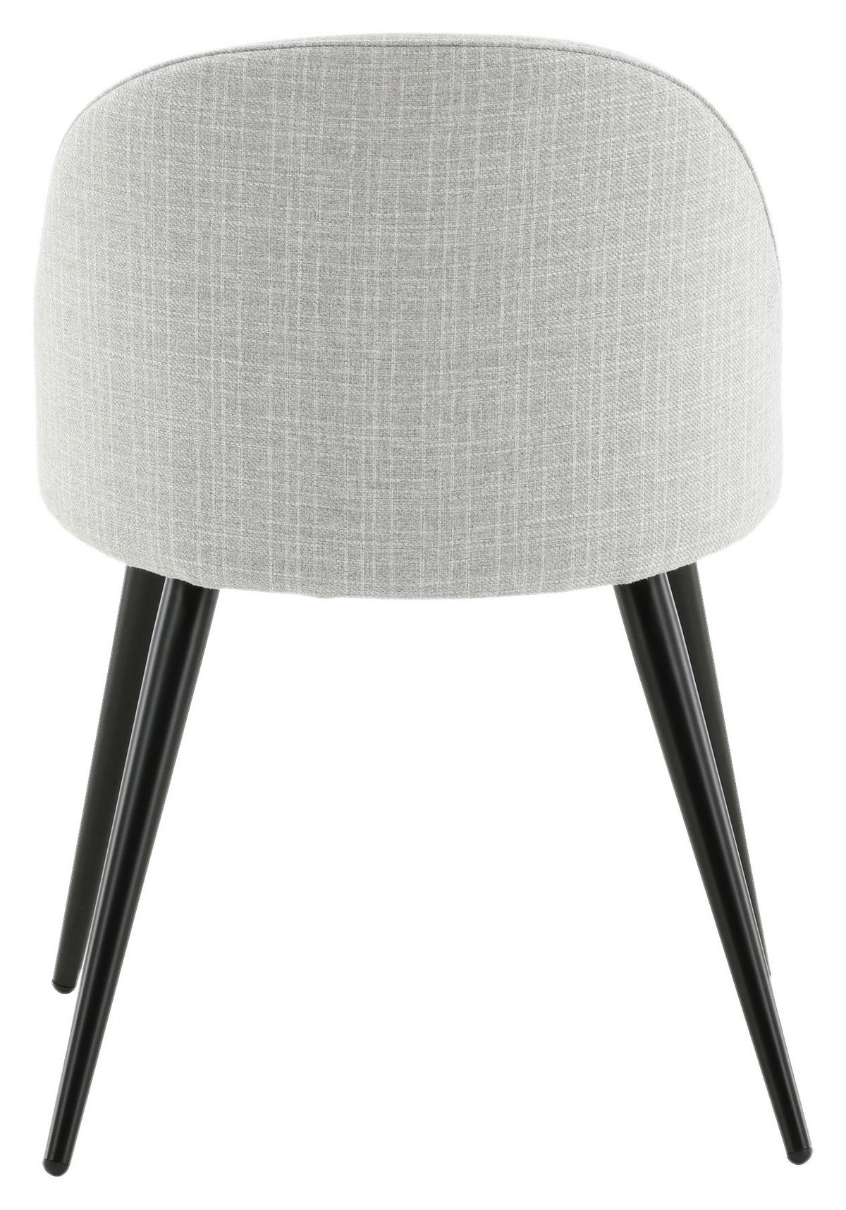 STUHL-SET VELVET - Hellgrau/Schwarz, Design, Textil/Metall (50/77/48cm) - Livetastic