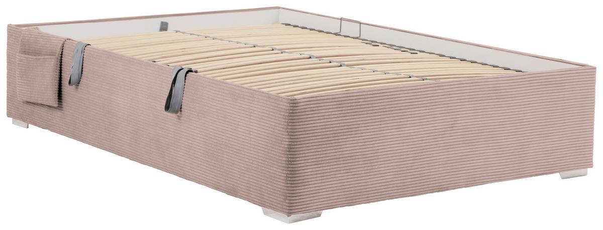 Bett Remi Pink ca. 140x200cm - Chromfarben/Pink, KONVENTIONELL, Holz/Kunststoff (140/200cm) - Mömax