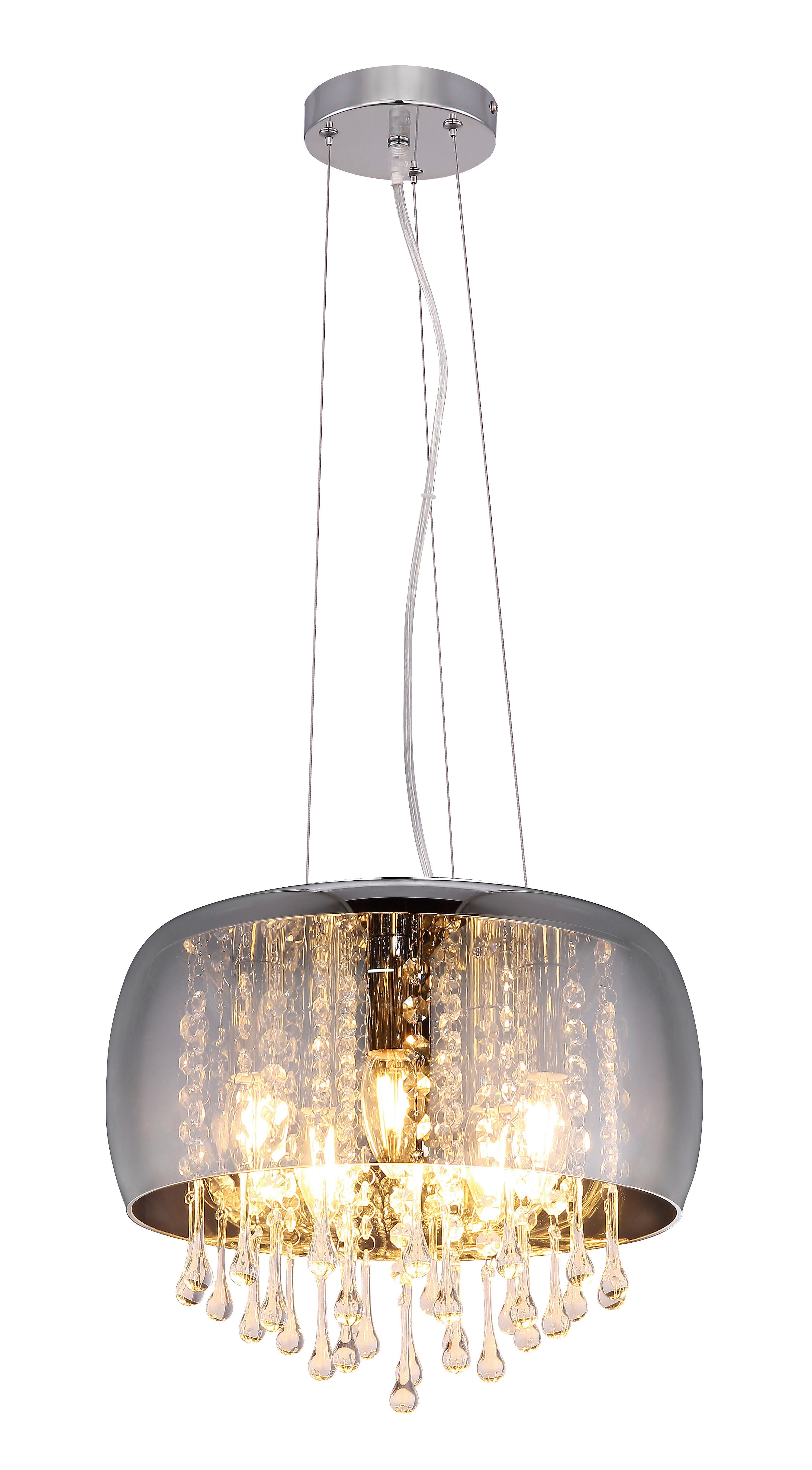 Svjetiljka Viseća 15809h Kalla - prozirno/boje kroma, Basics, staklo/metal (35/120cm) - Globo