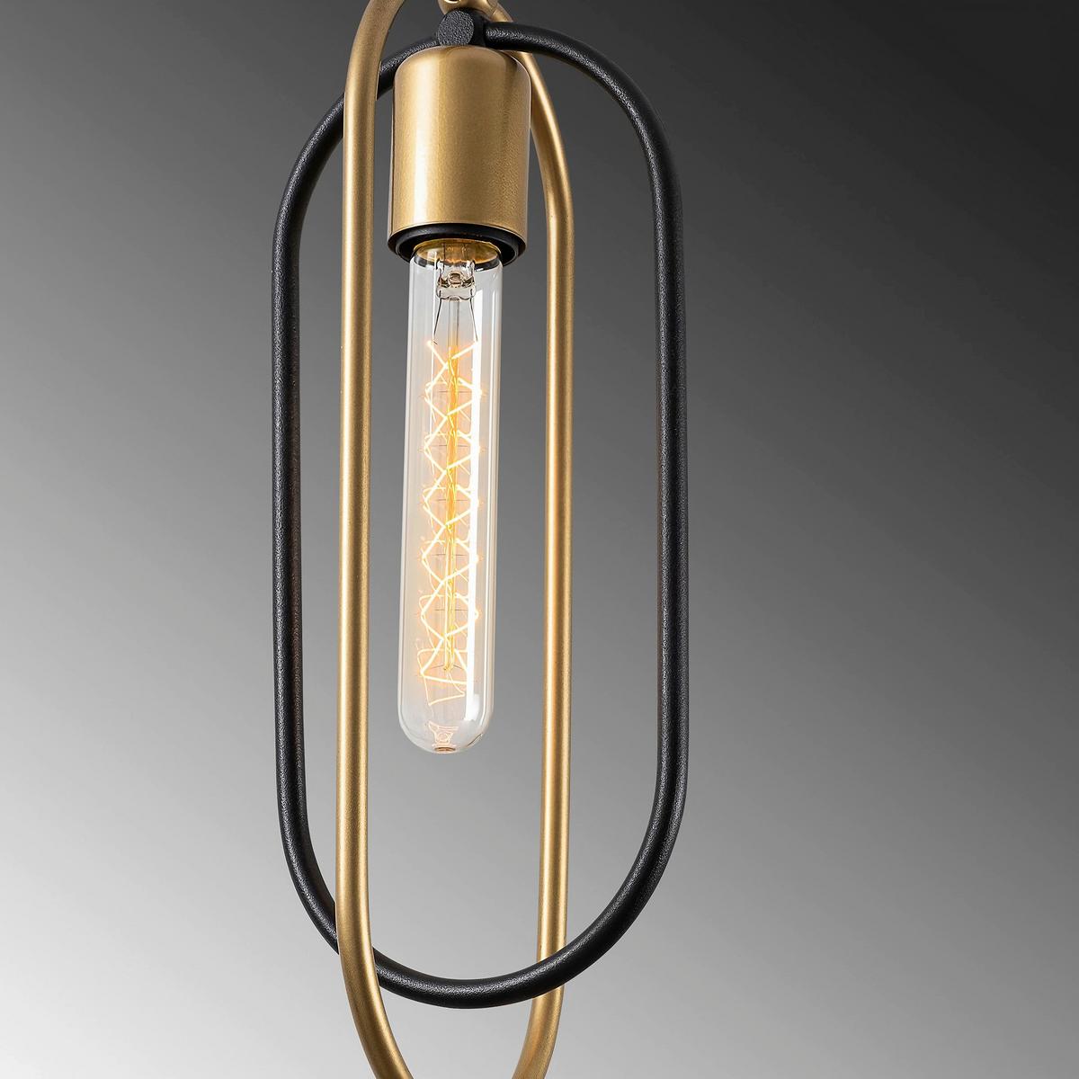 LAMPA WISZĄCA CERCO - 2021 - czarny/kolor złoty, Design, metal (38/132cm) - P & B