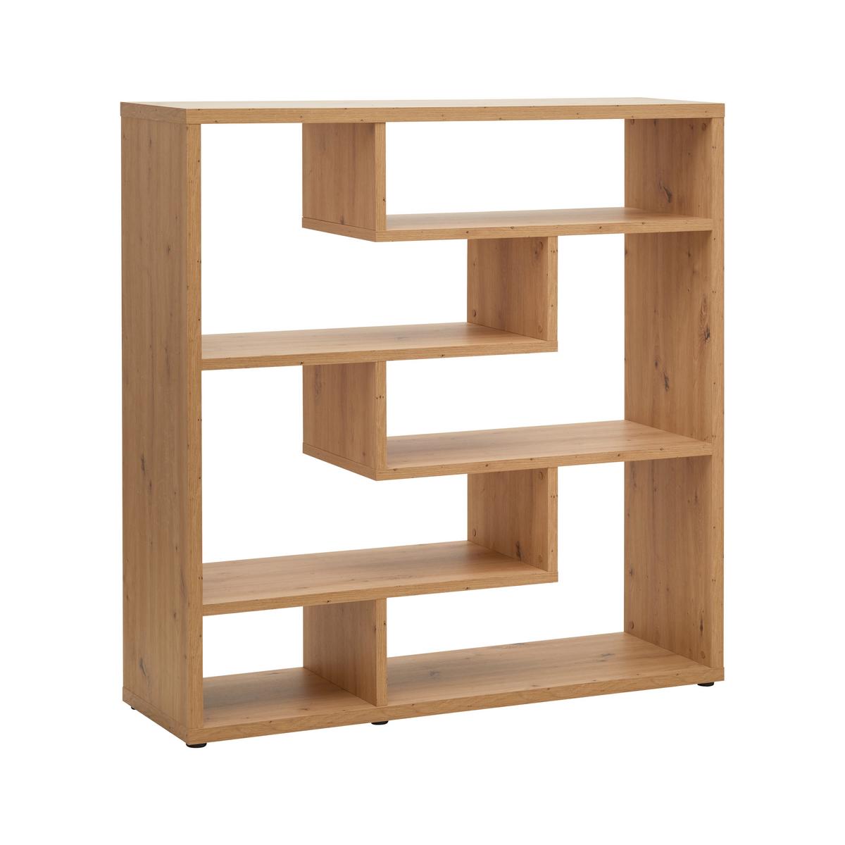 Raumteiler Bounty Eiche Artisan - Schwarz/Eiche Artisan, MODERN, Holzwerkstoff/Kunststoff (130/134/43cm) - Mömax