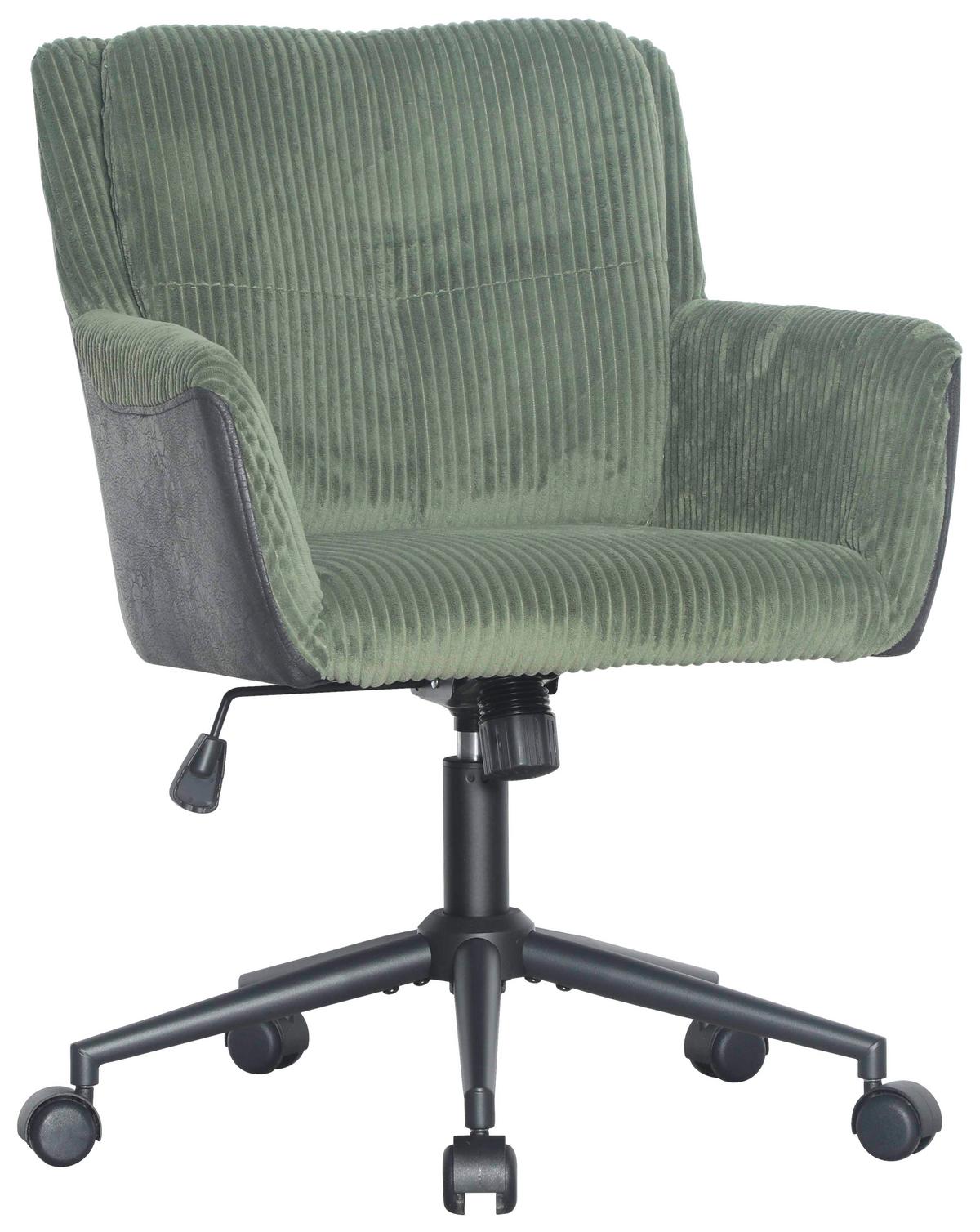 Scaun rotativ NICOLE - verde/negru, Modern, plastic/lemn (57/83-91/62cm) - Mömax