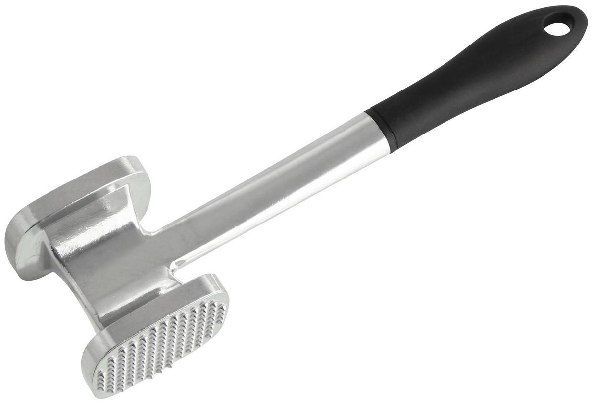 Fleischklopfer Franz aus Aluminium - Silberfarben/Schwarz, Kunststoff/Metall (27,5cm) - Fackelmann
