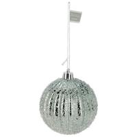 Christbaumkugel NEVA - Weiss/Silberfarben, Kunststoff (8/8/8cm)