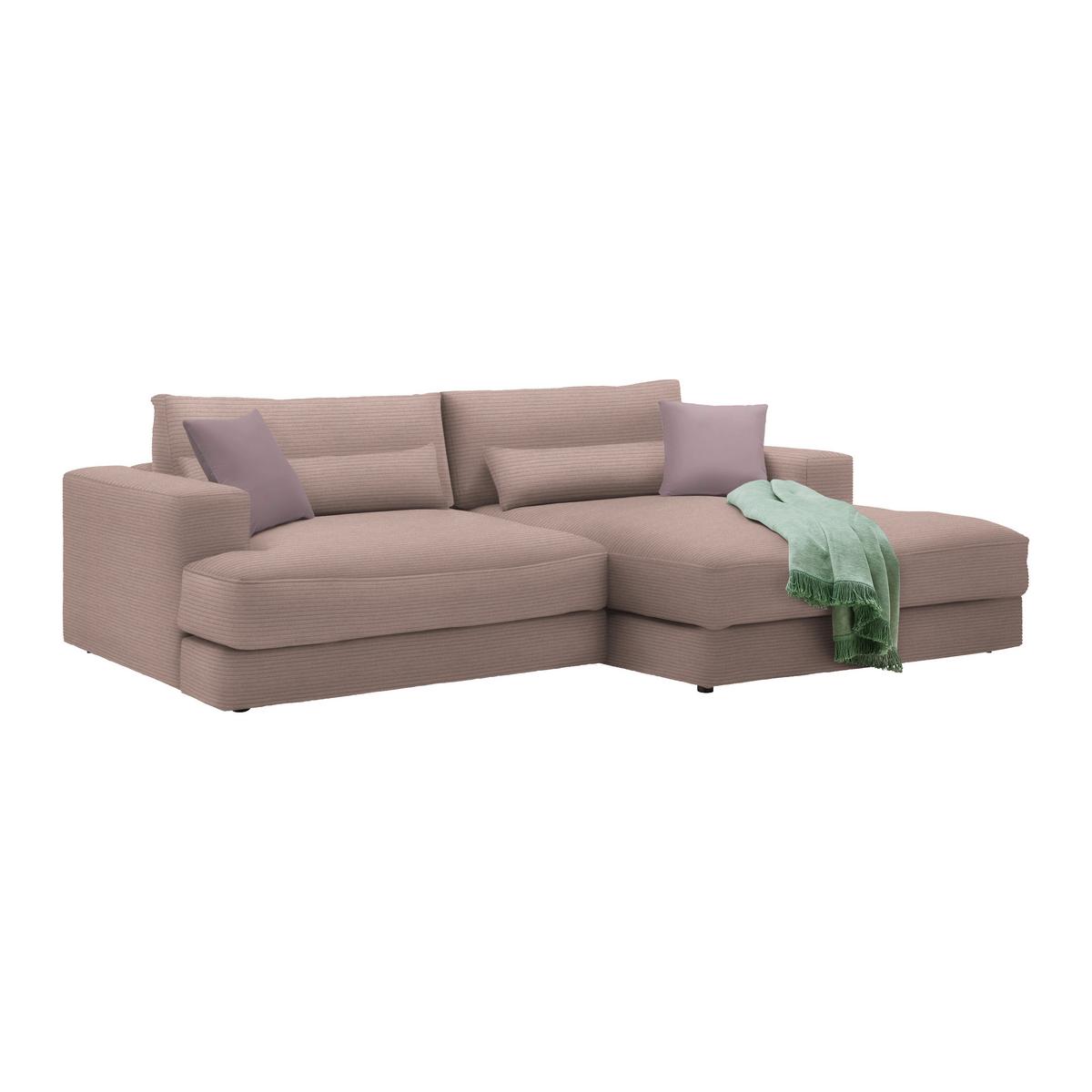 Ecksofa Fabiona rechts Flieder - Schwarz, MODERN, Holz/Kunststoff (268/85/194cm) - Premium Living