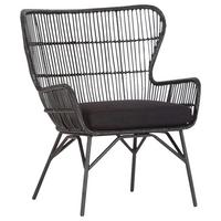 FOTEL USZAK GÖTEBORG -BEACH CLUB- - czarny, Lifestyle, metal/drewno (74/87/64cm) - Landscape