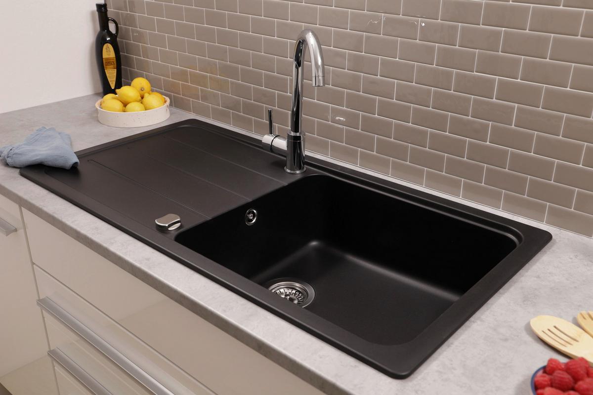 Pomivalno Korito Austin, 100x50cm - črna, Design, kamen (100/20/50cm) - Respekta