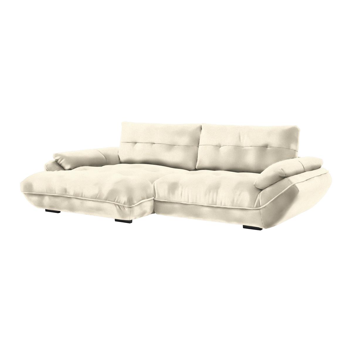 Wohnlandschaft Vivo Creme - Creme/Schwarz, MODERN, Kunststoff/Textil (179/63/317cm) - Premium Living