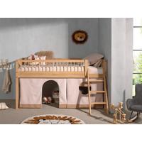 Hochbett FORREST Naturfarben ca.90x200cm Echtholz Eiche - Naturfarben, MODERN, Holz (90/200cm) - Vipack