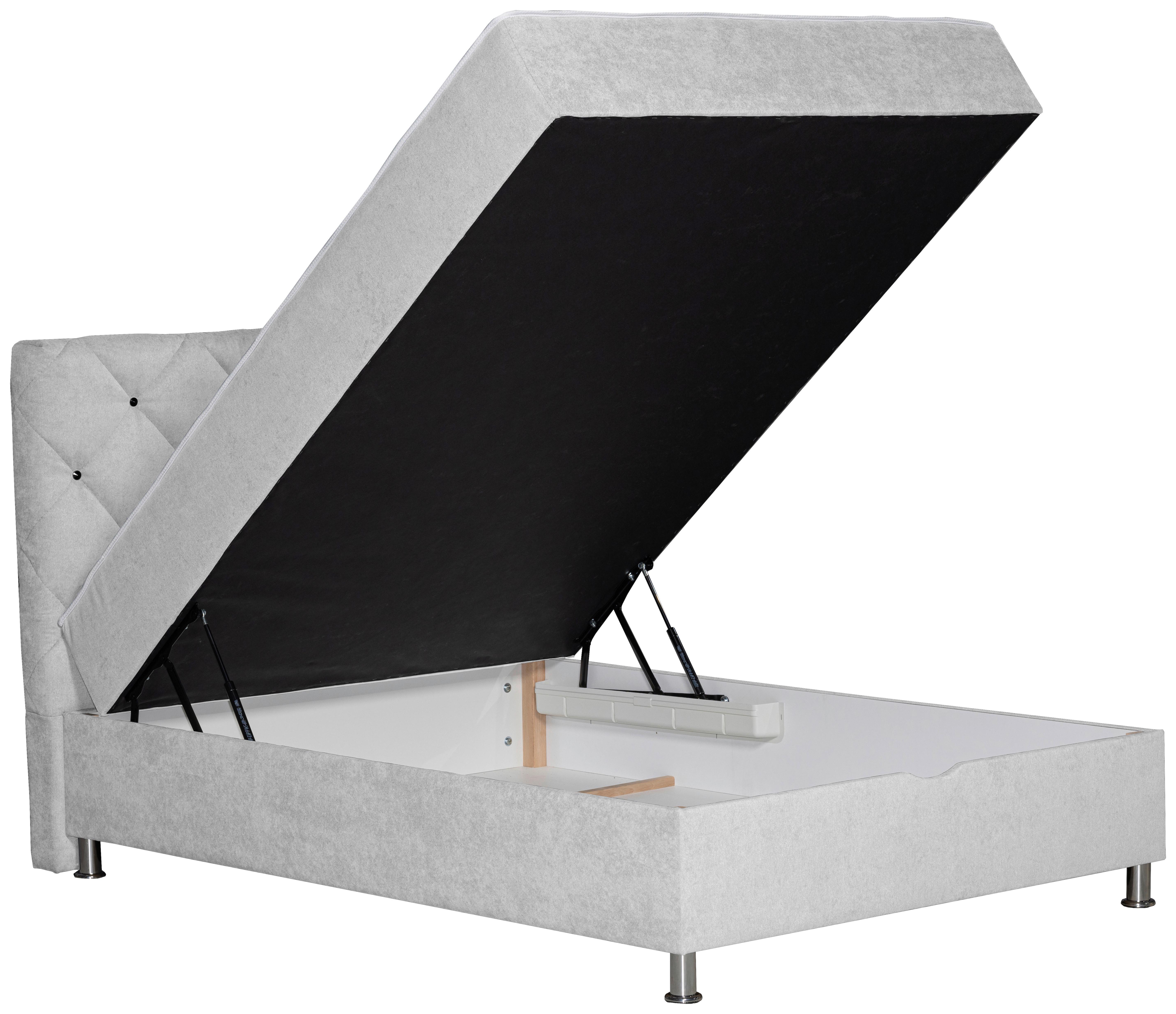 Postelja Z Vzmetnico Black Diamant, 140x200, Naravna - barve kroma/naravne barve, Design, umetna masa/tekstil (140/200cm) - Modern Living
