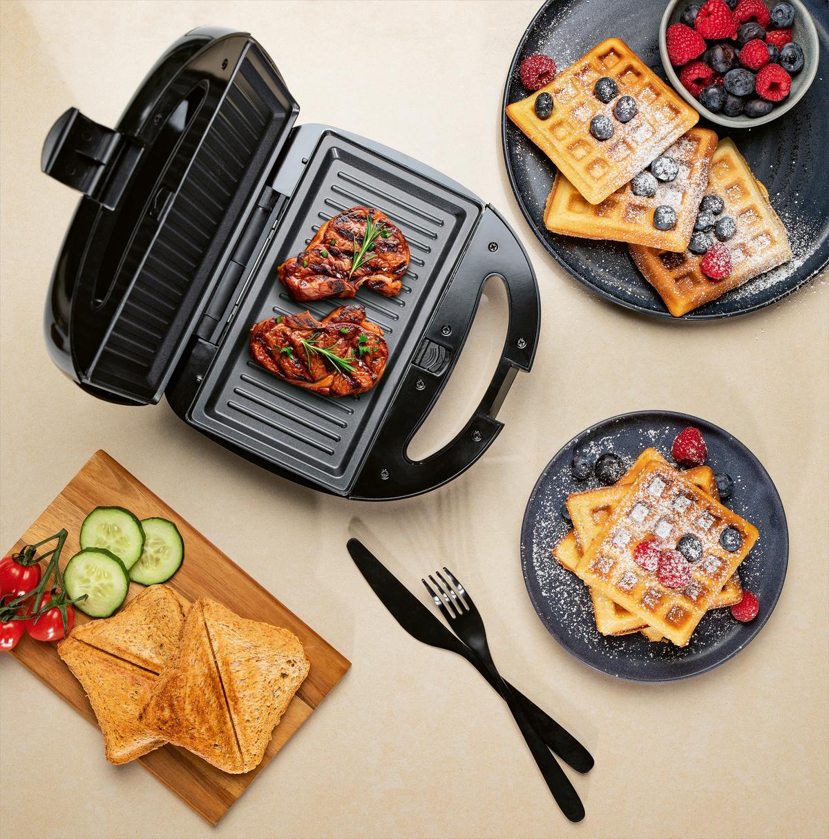 Tischgrill Gourmetmaxx Schwarz/Silberfarben - Silberfarben/Schwarz, MODERN, Metall (22/23/9,5cm)