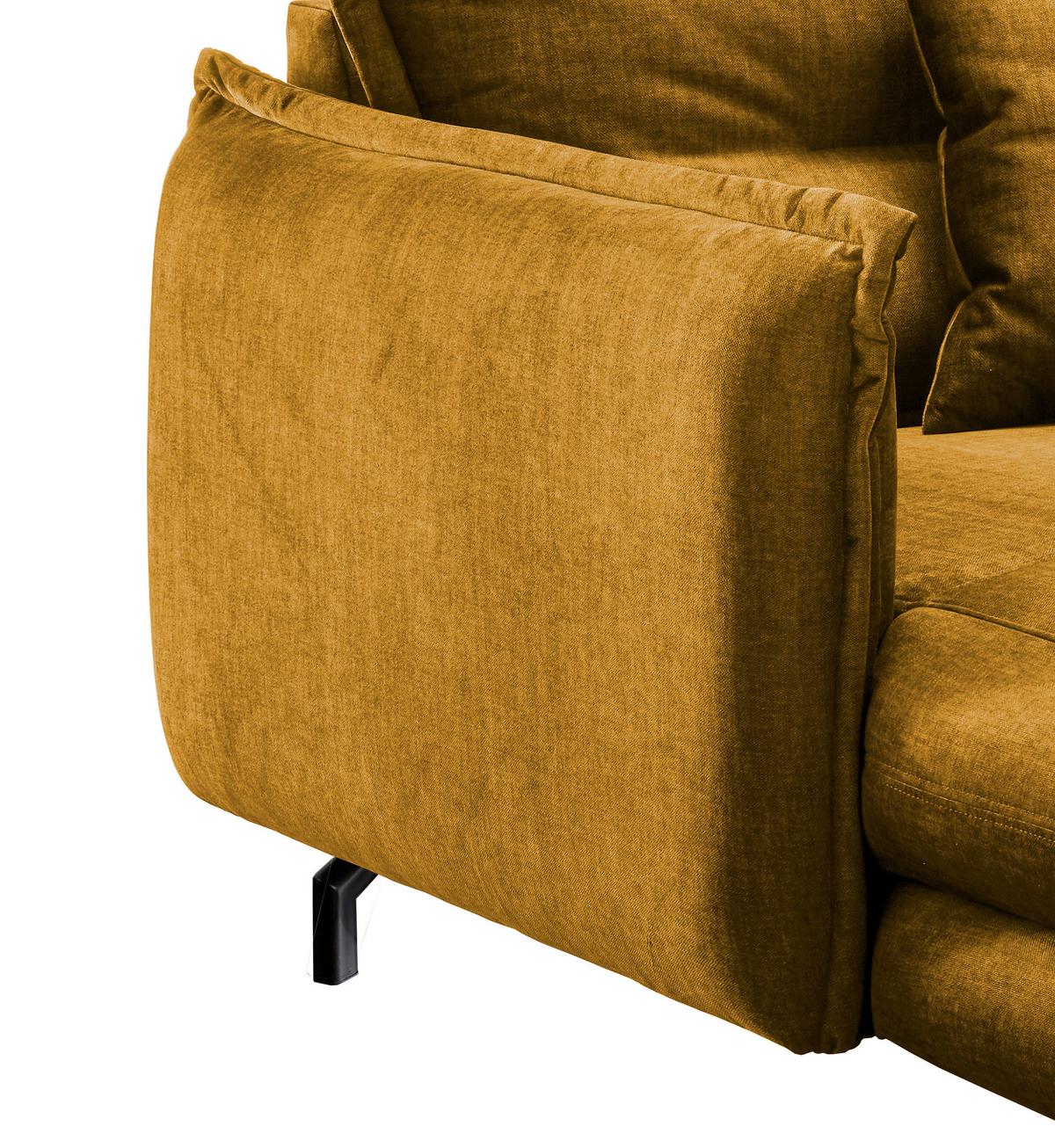 Relaxsessel Lava Gelb Velours - Gelb/Schwarz, MODERN, Textil/Metall (111/101/167cm) - Livetastic