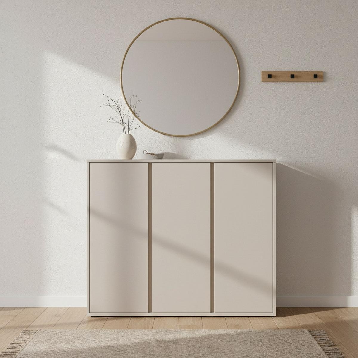 SZAFKA NA BUTY LIV - antracytowy/kaszmir, Konventionell, materiał drewnopochodny/tworzywo sztuczne (145/120/34cm) - Xora