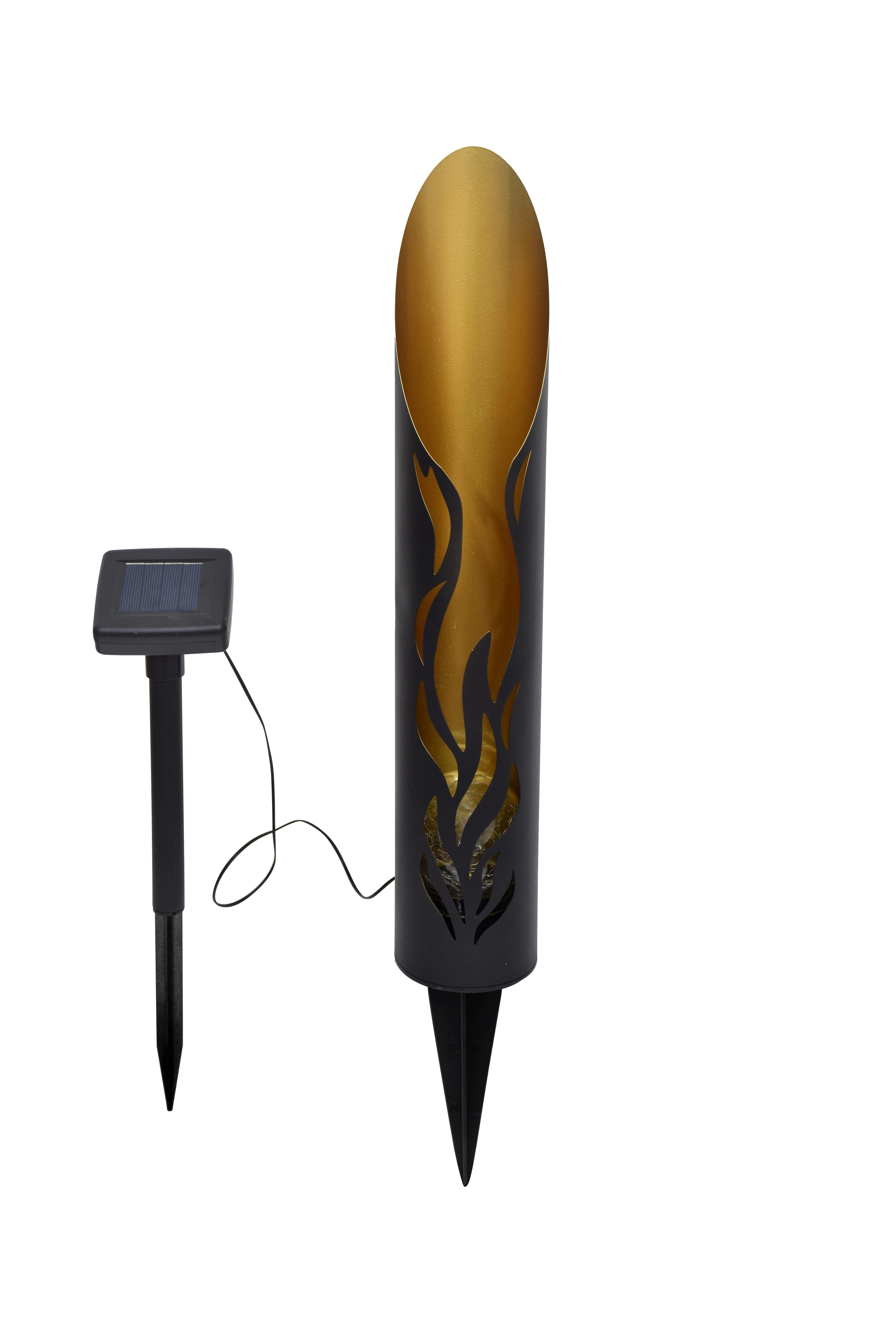 Solarleuchte Flako max. 0,06 Watt - Braun, MODERN, Glas/Kunststoff (9/9/49,5cm) - Modern Living