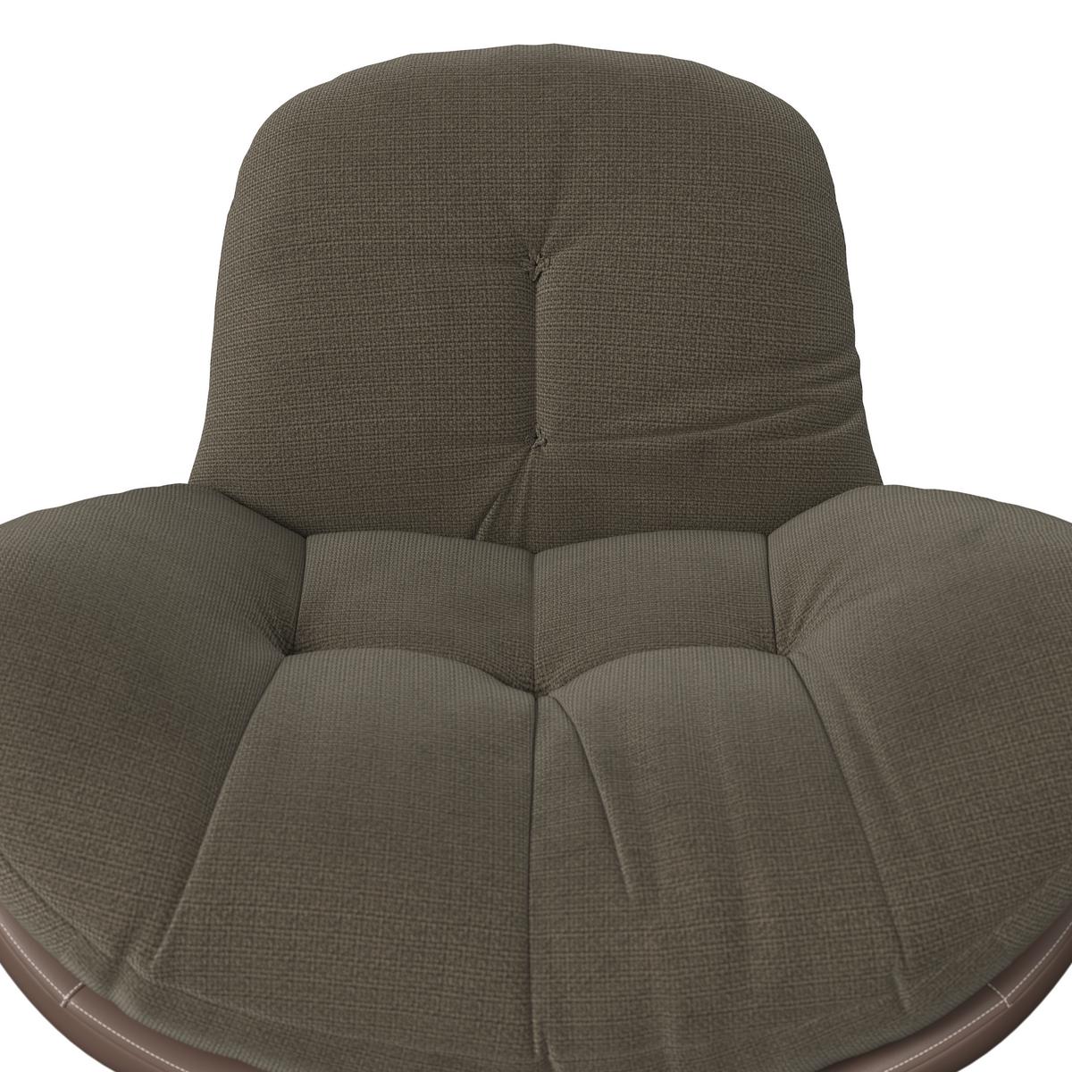 Schaukelsessel Elea Braun Lederlook/Chenille - Schwarz/Braun, MODERN, Holz/Textil (104/78/102cm) - Bessagi Home