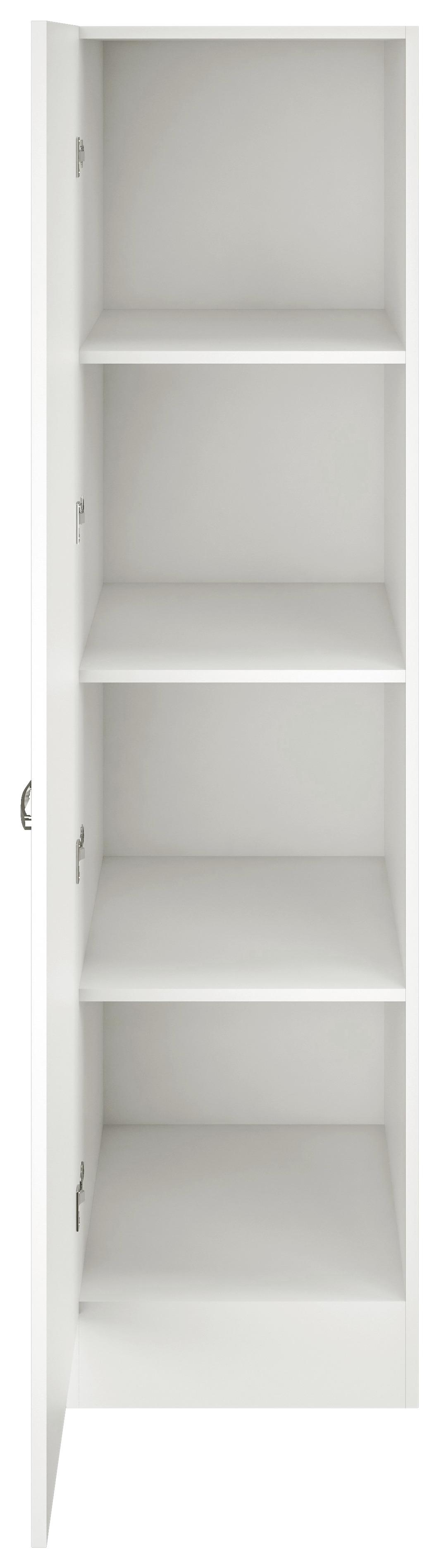 GESCHIRRSCHRANK ALBA GE 50 - Edelstahlfarben/Weiß Hochglanz, MODERN, Holzwerkstoff/Metall (50/200/57cm) - FlexWell