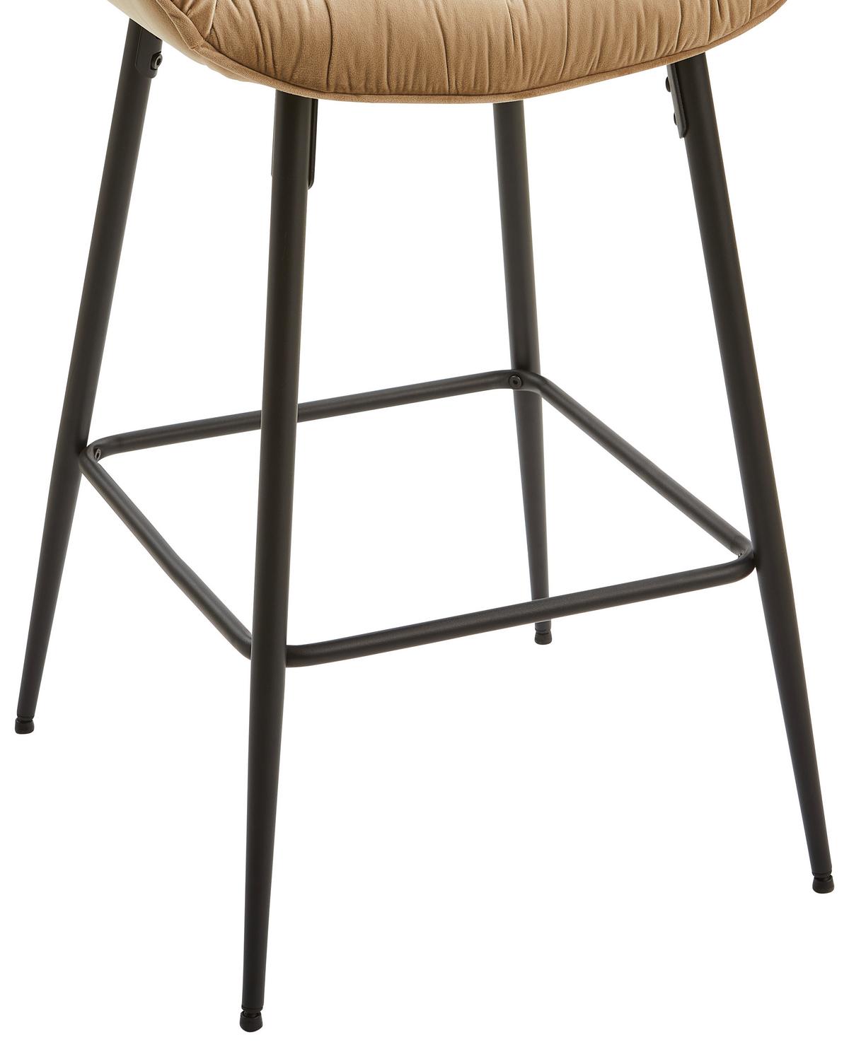 STOŁEK BAROWY LANGFORD - czarny/taupe, Modern, metal/drewno (55/105/57cm) - Livetastic
