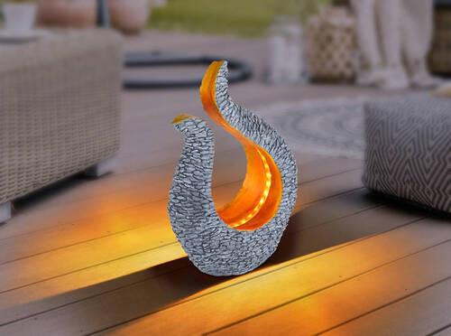 Solarna Svetilka Firelight, S Sijalko - zlate barve/siva, Design, umetna masa (23,5/11/34,5cm) - Globo