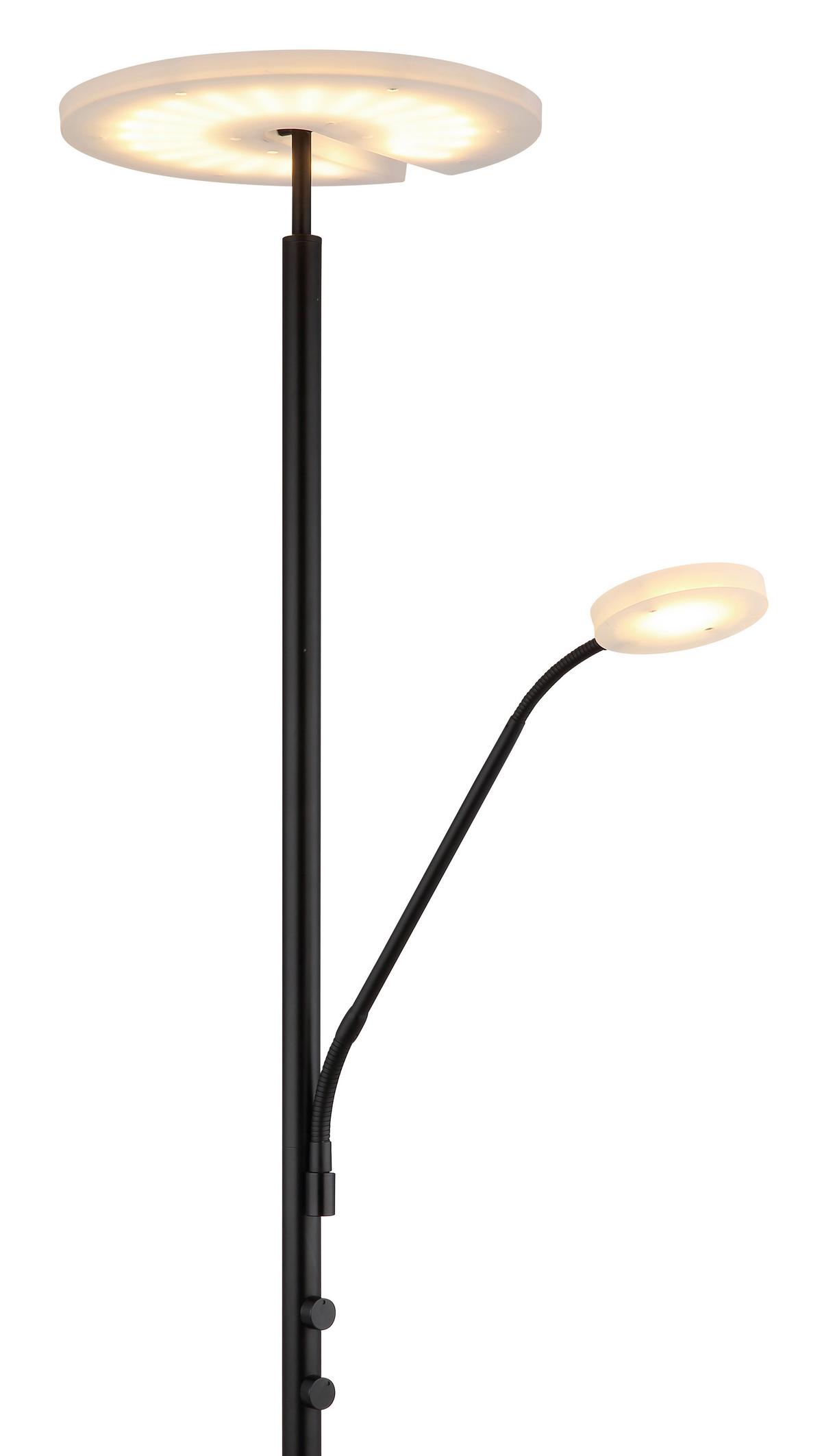 LED-STEHLEUCHTE 59093S STANFORD - Klar/Schwarz, Design, Kunststoff/Metall (30/180cm) - Globo