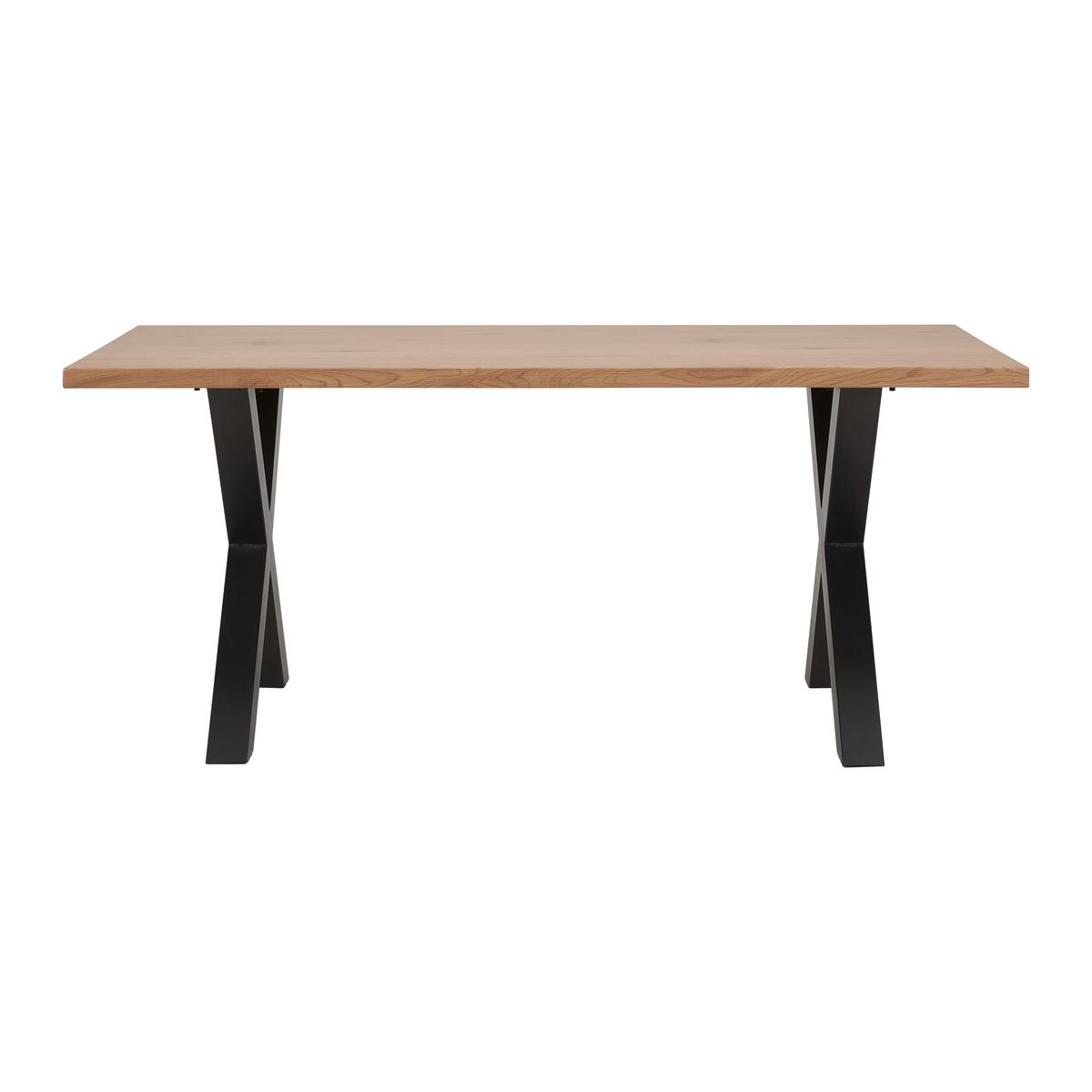 Esstisch Giona in Esche - Eschefarben/Schwarz, MODERN, Holzwerkstoff/Metall (180/76/90cm) - Bessagi Home