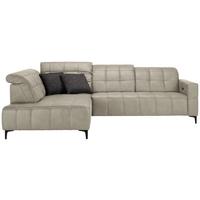 Ecksofa Panama links Grau - Schwarz/Grau, KONVENTIONELL, Textil/Metall (216/89-102/304cm) - Premium Living
