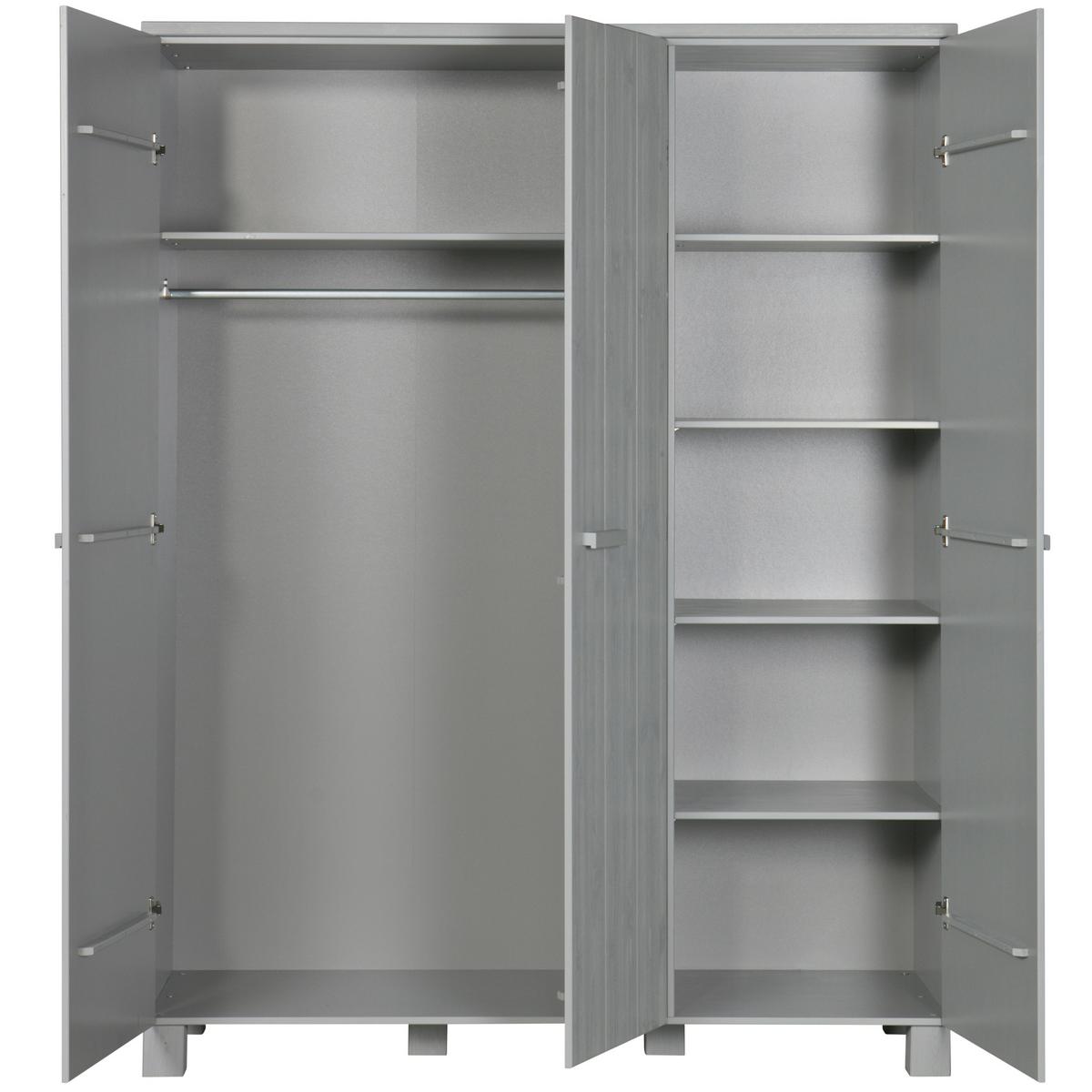 Garderobenschrank Dennis Grau - Grau, Design, Holz/Holzwerkstoff (158/202/55cm) - Livetastic