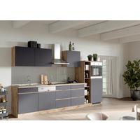 Küchenzeile Turin mit Geräten ca. 330 cm Grau/Wotan Eiche - Eiche Wotan/Grau, Design, Holzwerkstoff (330cm) - Held