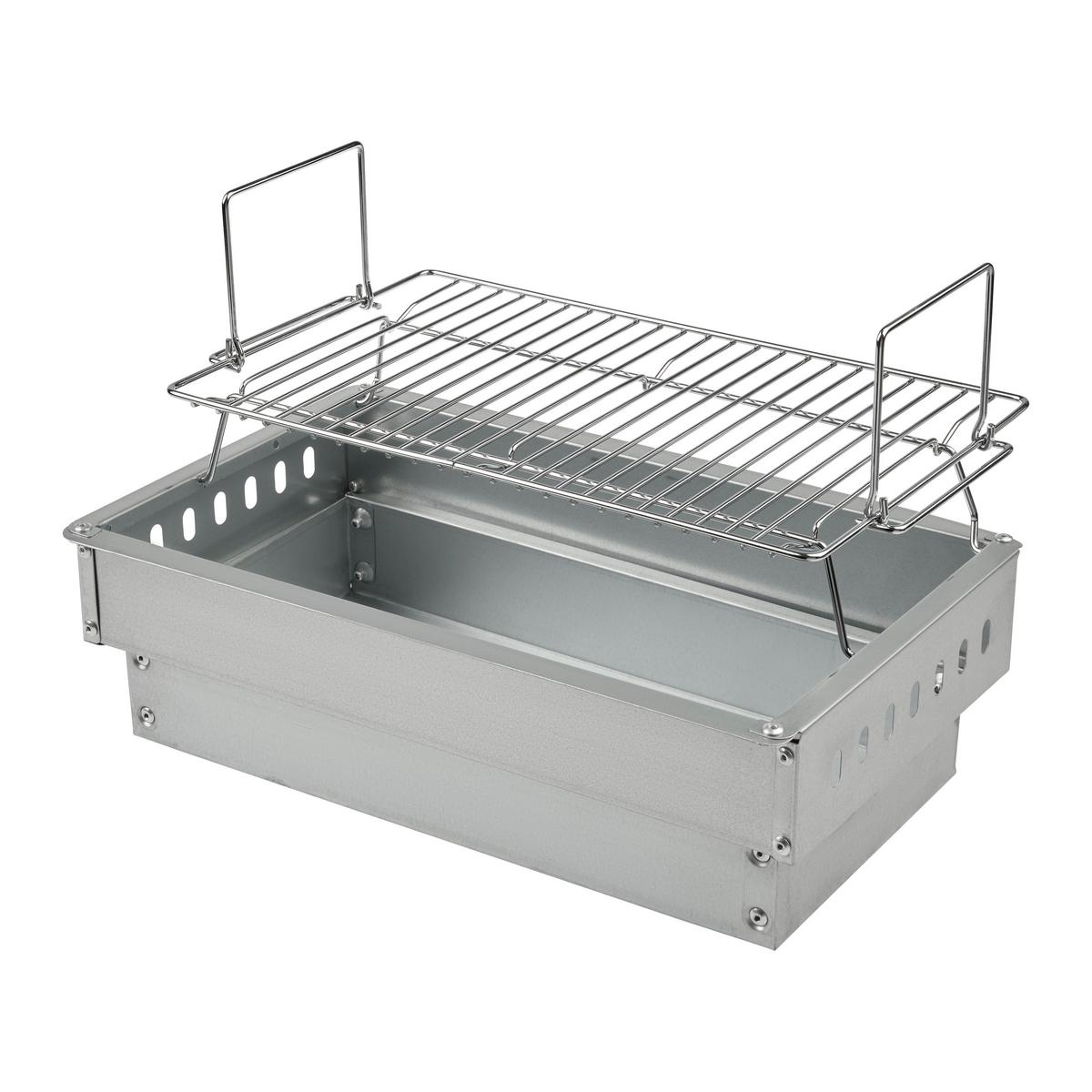 Holzkohlegrill Koffer-Camping Schwarz ca. 40,5x25x26cm - Schwarz, KONVENTIONELL, Metall (40,5/25/26cm) - Mömax