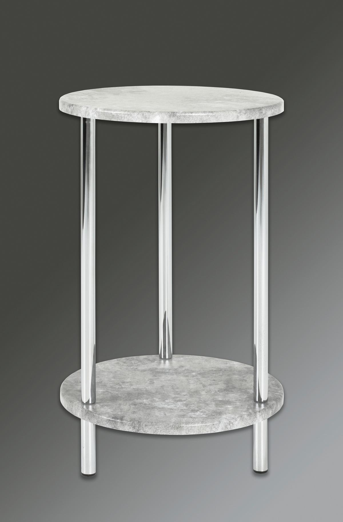 STOLIK BOCZNY MARBURG - szary/kolor chromowy, Basics, materiał drewnopochodny/metal (30/30/50cm)