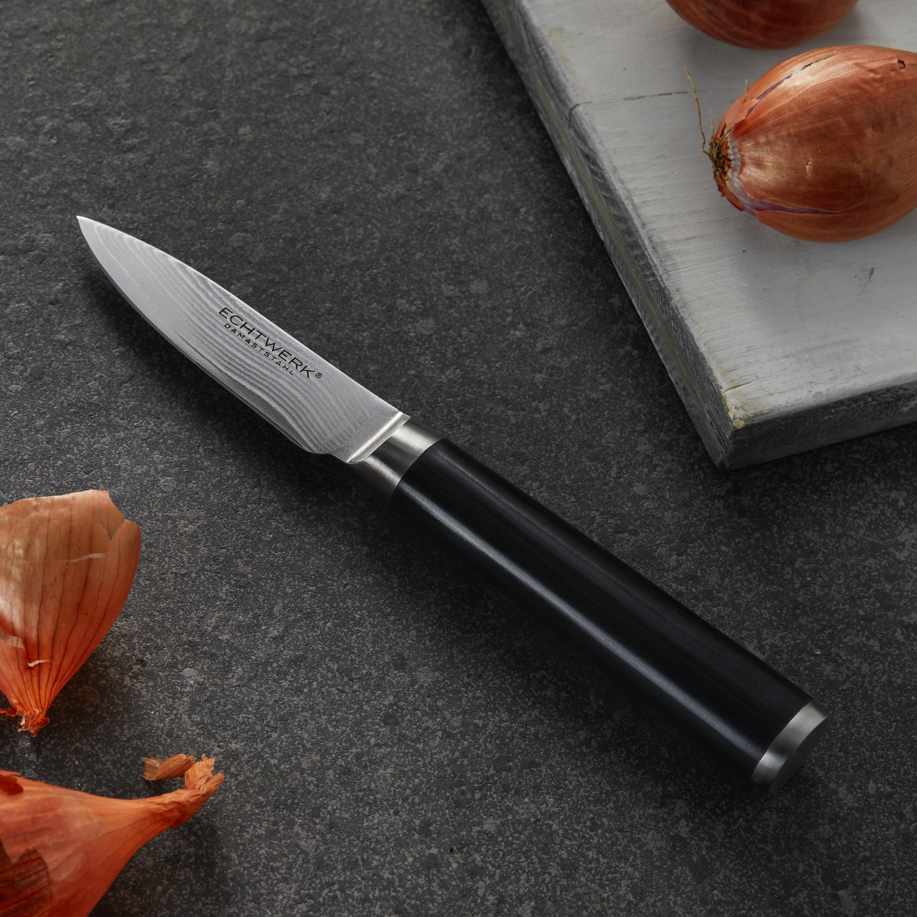 Echtwerk Schälmesser Damaszener - Edelstahlfarben/Schwarz, MODERN, Holz/Metall (20,9cm) - Echtwerk