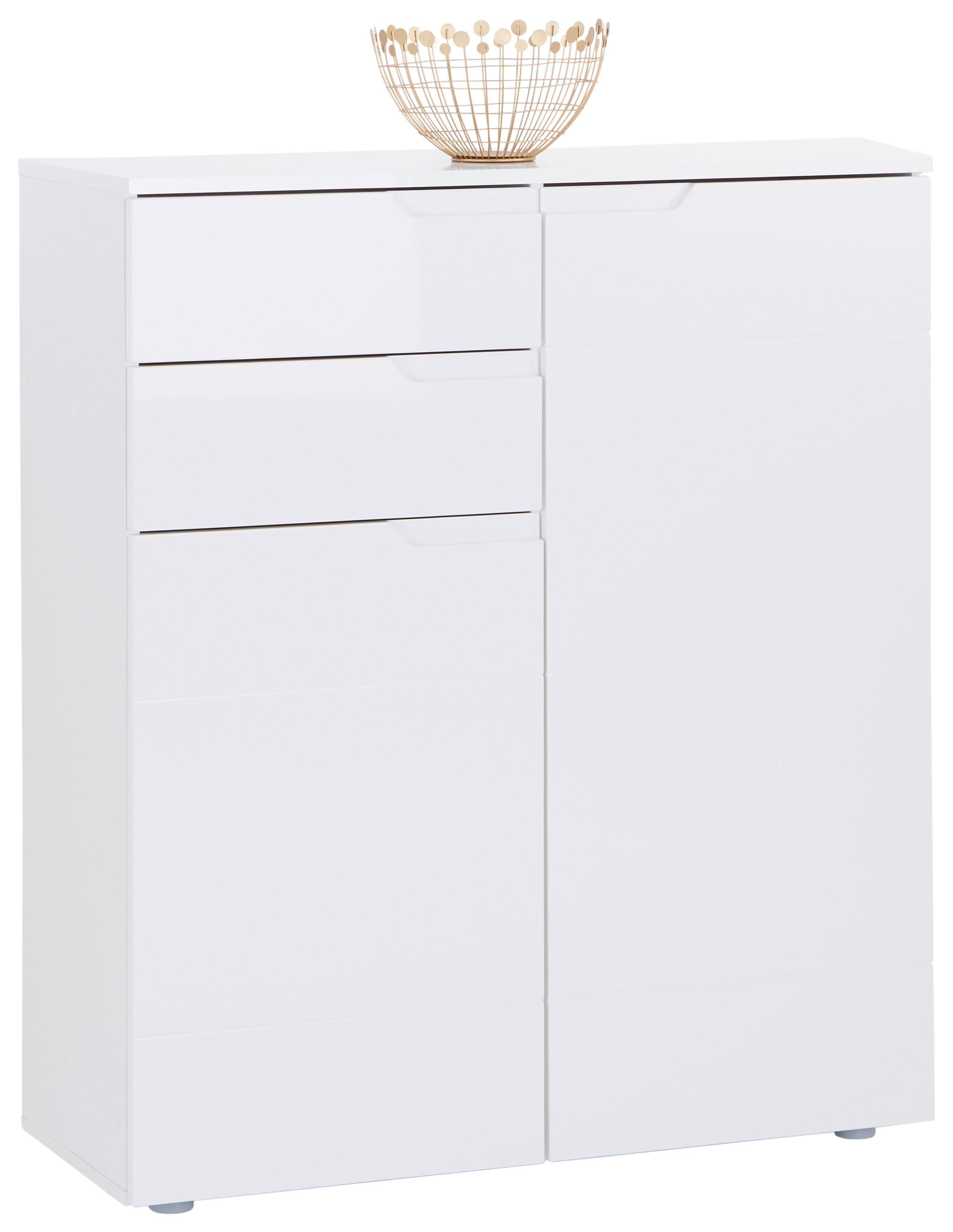 Komoda Hilton - bijela/bijela visoki sjaj, Moderno, drvni materijal/plastika (100/119,8/40cm) - Modern Living
