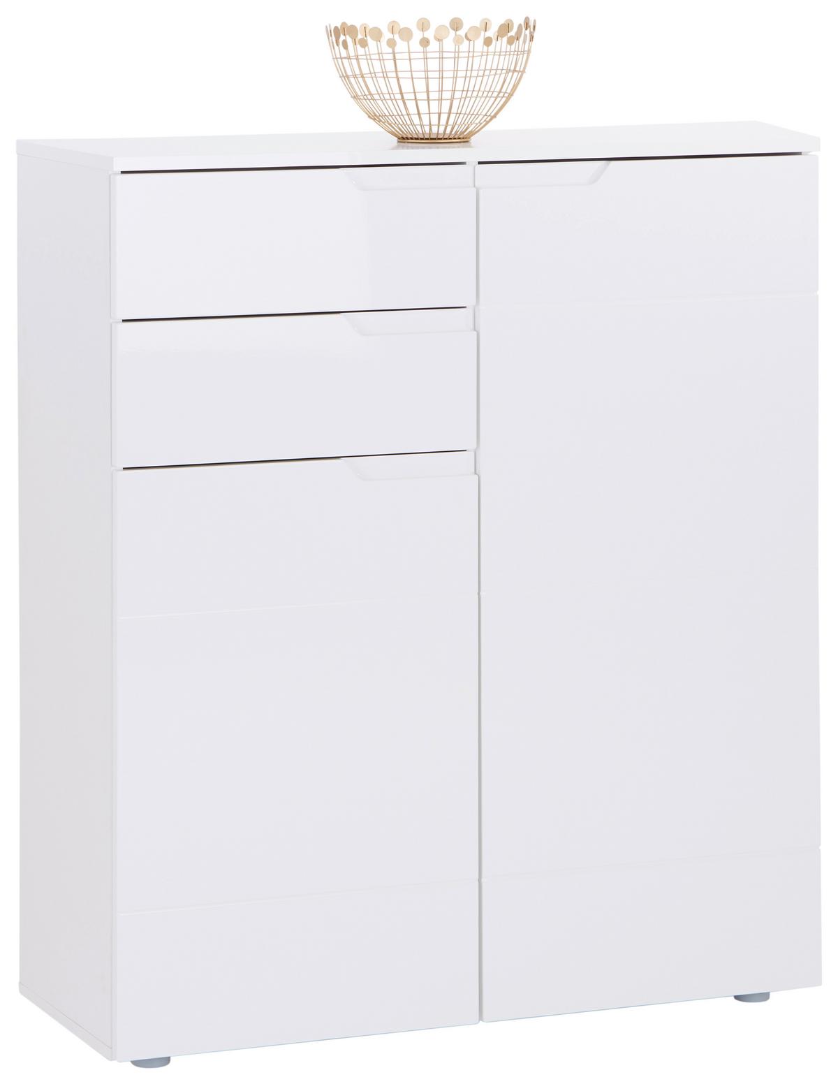 Komoda Hilton - bijela/bijela visoki sjaj, Moderno, drvni materijal/plastika (100/119,8/40cm) - Modern Living