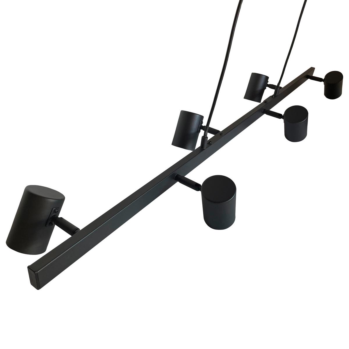 Hängeleuchte Lb-731/6l Bk_snow 6 - Schwarz, Design, Metall (115/45/150cm)