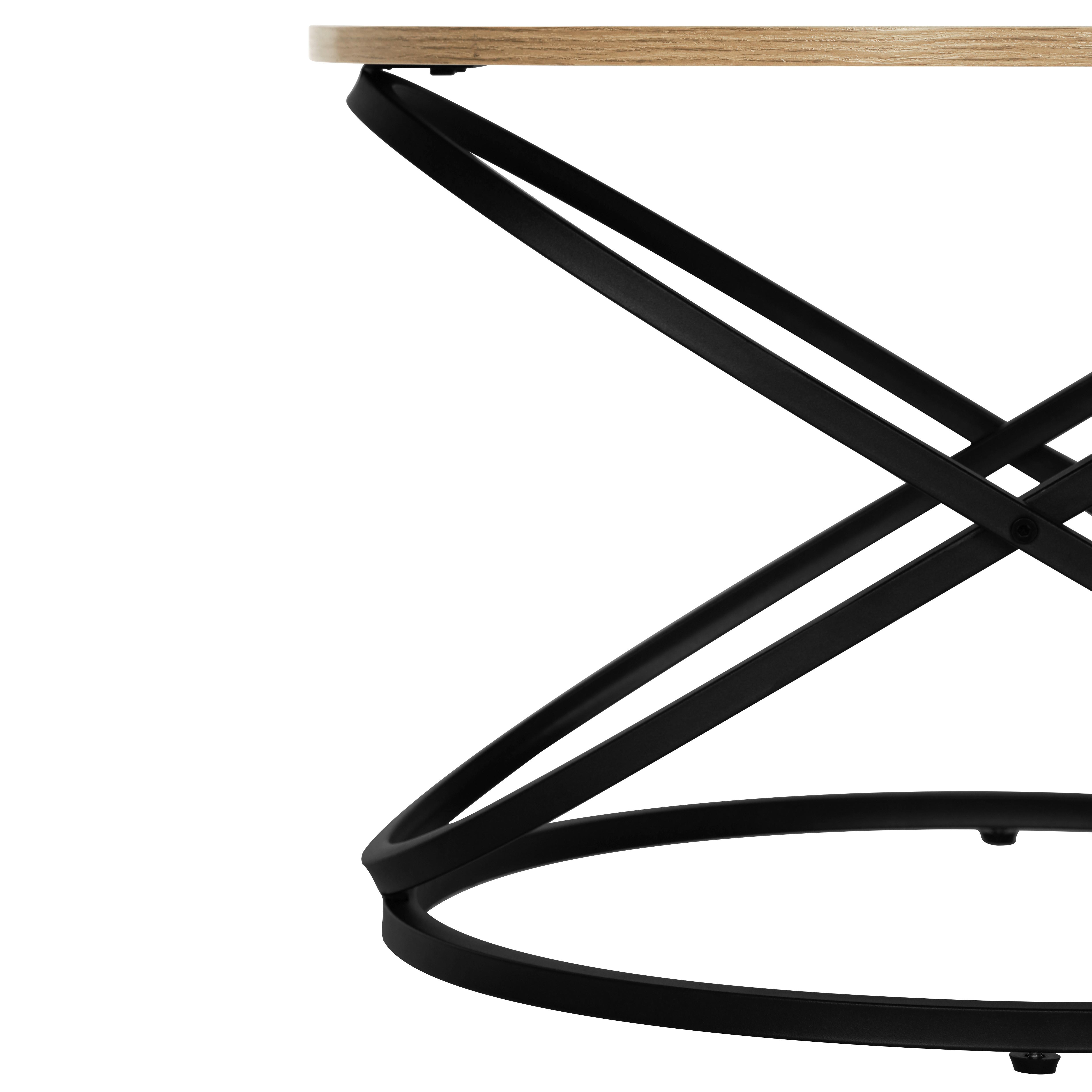 Stolić Elena - boje hrasta/crna, Moderno, drvni materijal/metal (60/40/60cm) - Best Price