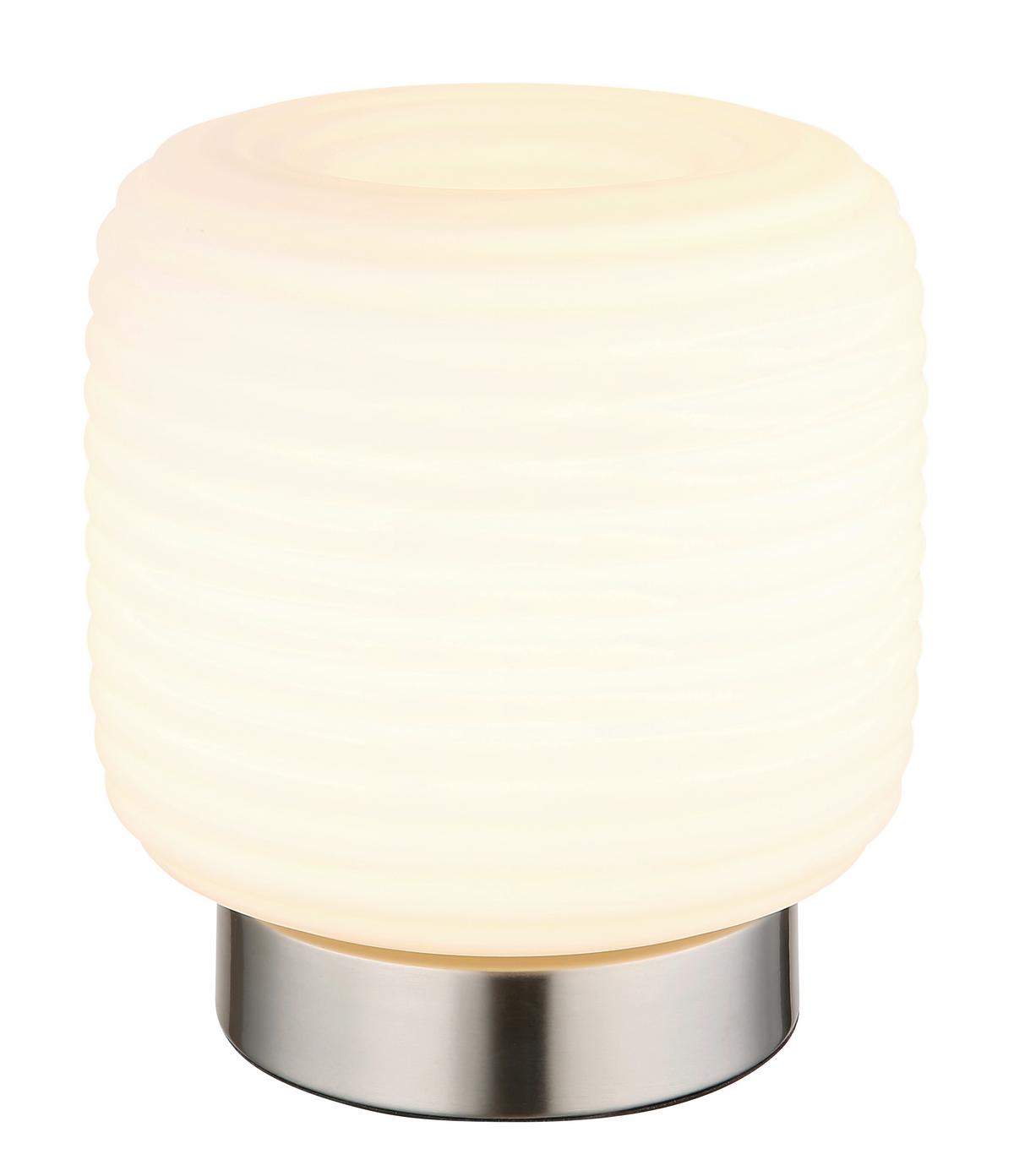 TISCHLEUCHTE 15772T KLADORA - Weiss/Nickelfarben, Konventionell, Glas/Metall (20/21,5cm) - Globo