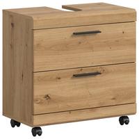 Waschbeckenunterschrank Scout Eiche Artisan - Schwarz/Eiche Artisan, Trend, Holzwerkstoff/Kunststoff (60/60/34cm) - MID.YOU