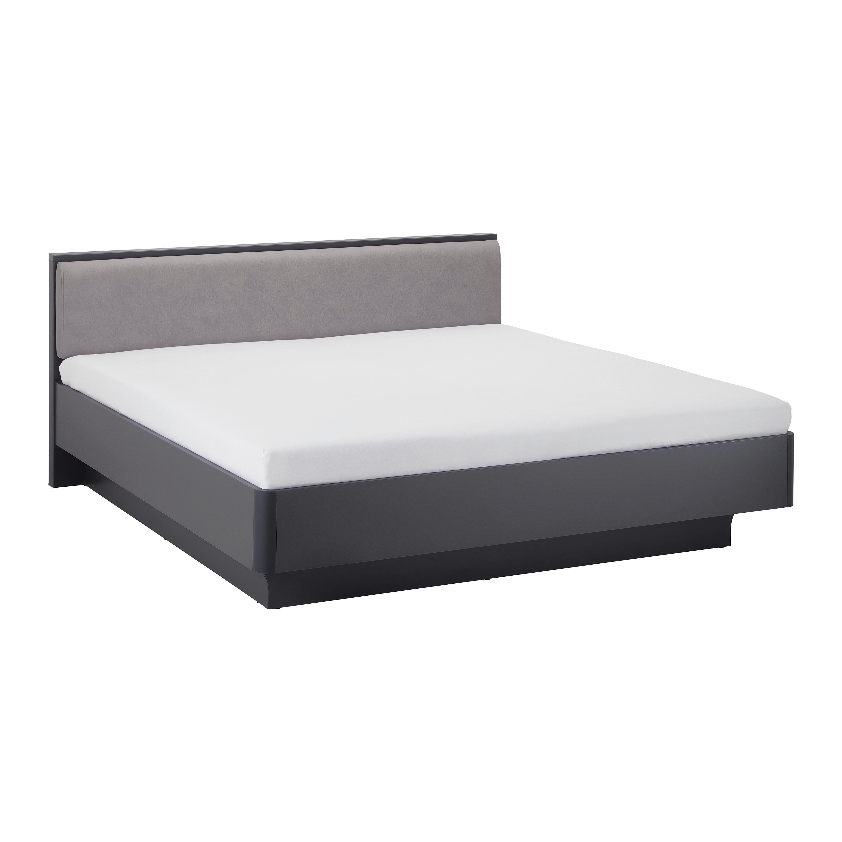 Oblazinjena Postelja Mariello, Antracit, Rjava, 180x200 - svetlo rjava/antracit, Moderno, tekstil/les (180/200cm) - Bessagi Home