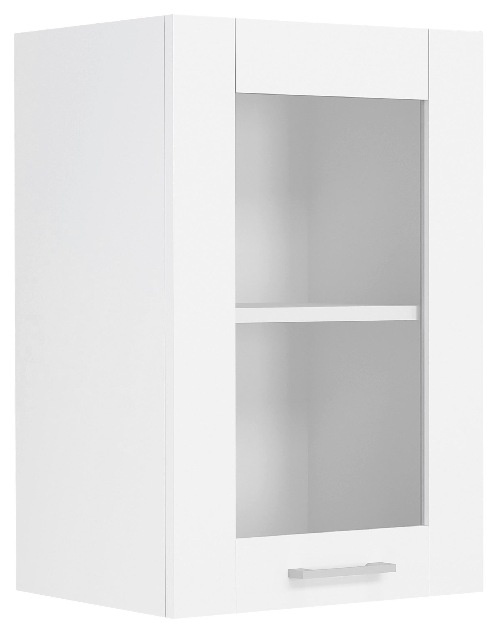 Kuhinjska Zgornja Omarica Colura, Bela, Š 40cm - srebrne barve/bela, Trend, umetna masa/steklo (40/60/31cm) - MID.YOU