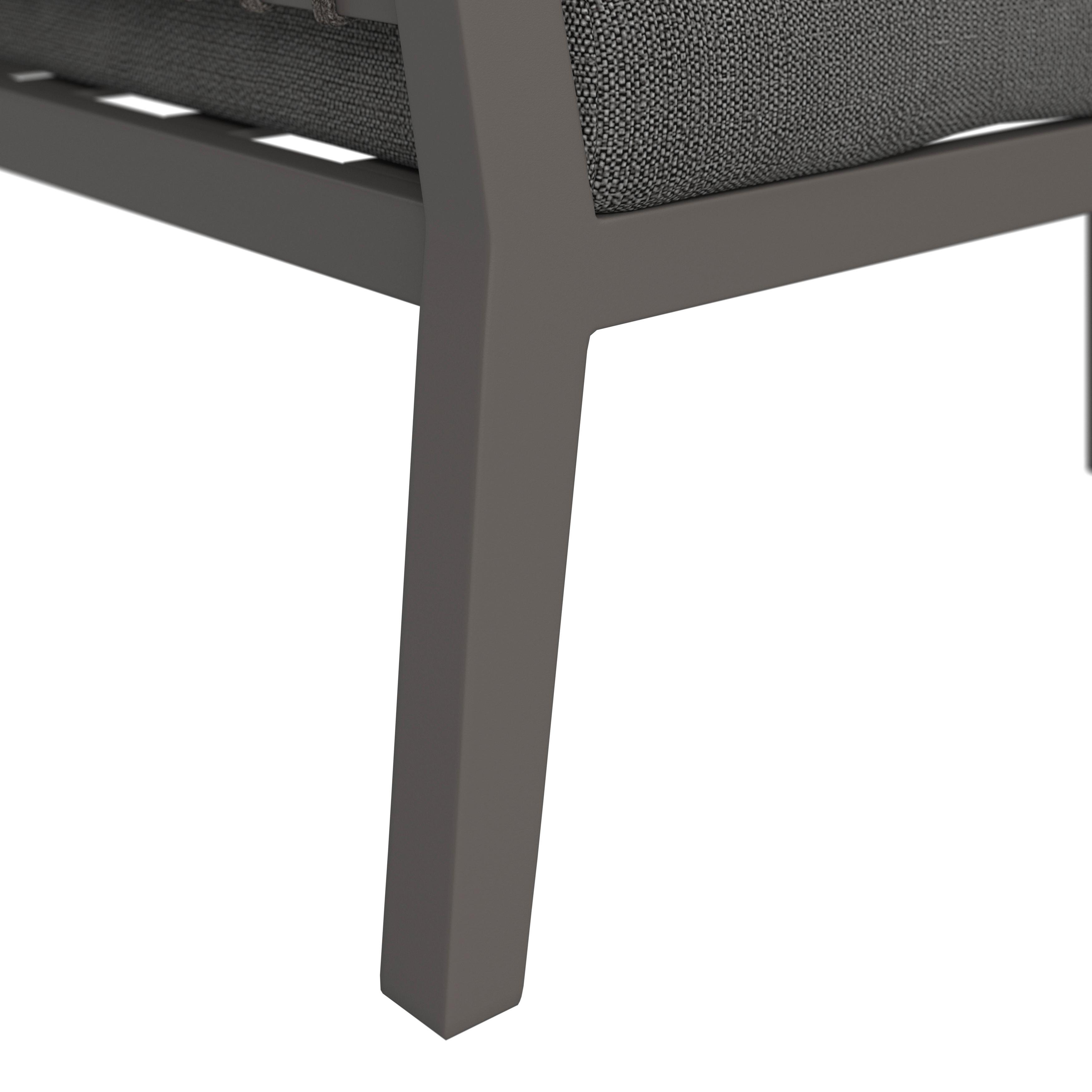 LOUNGEGRUPP MALOU - mörkgrå/antracit, Modern, metall/textil (218/68/76,5cm) - Bessagi Garden