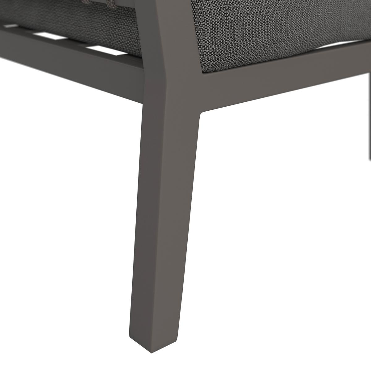 Loungegarnitur Malou Dunkel grau Textil/Metall - Dunkelgrau/Anthrazit, Modern, Textil/Stein (218/68/76,5cm) - Bessagi Garden