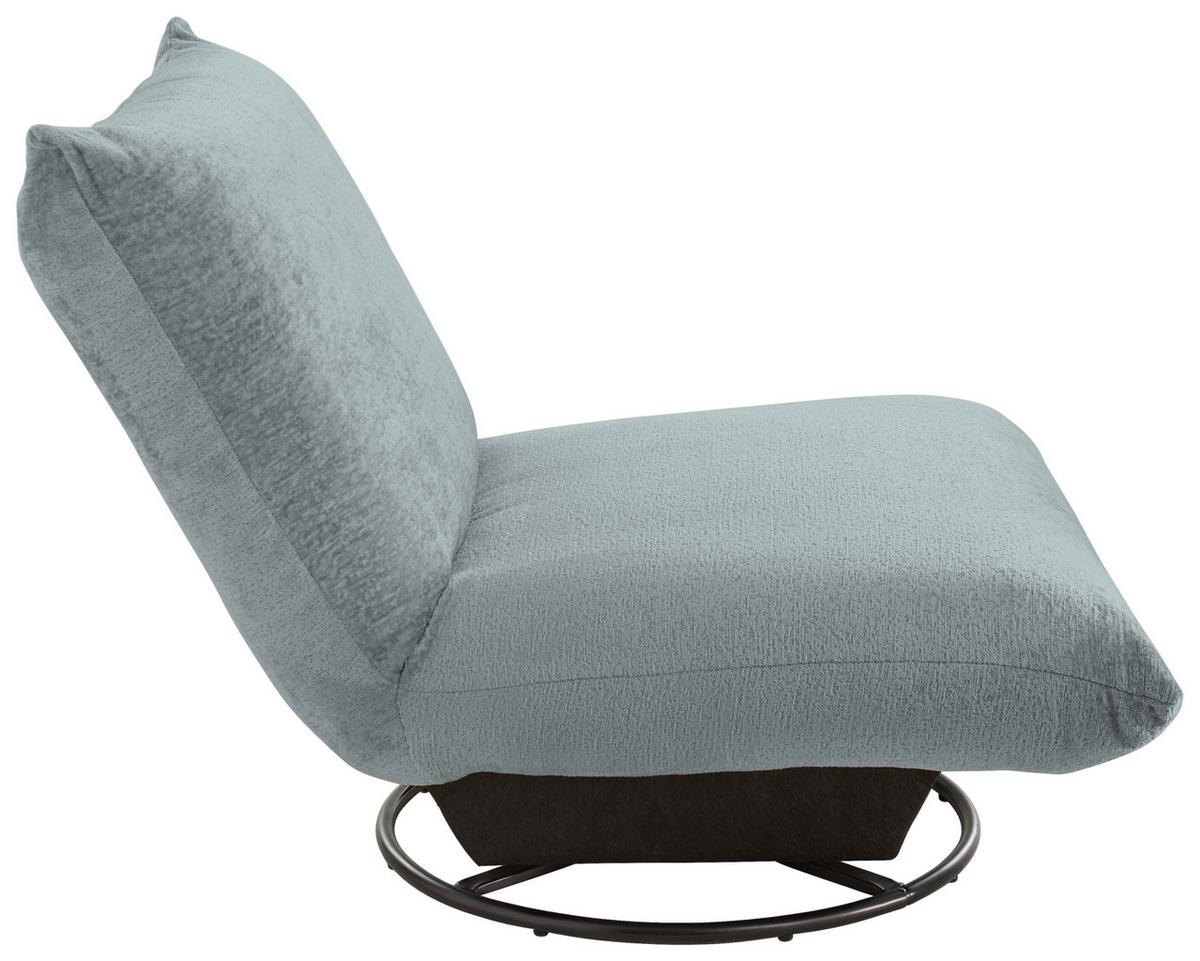 Relaxsessel Cremona Hellblau - Schwarz/Hellblau, Design, Textil/Metall (100/78/96cm) - Livetastic