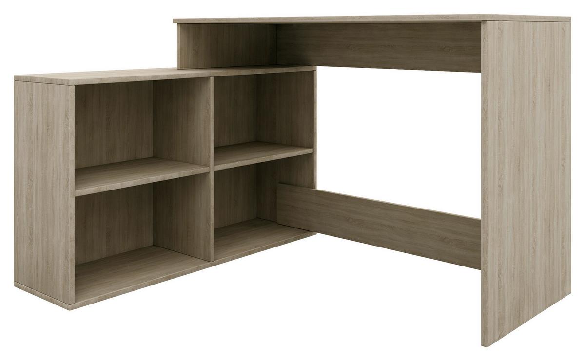 Íróasztal-polc Kombináció Corner - Sonoma tölgy, Modern, faalapú anyag (120-100/77/50-29cm)