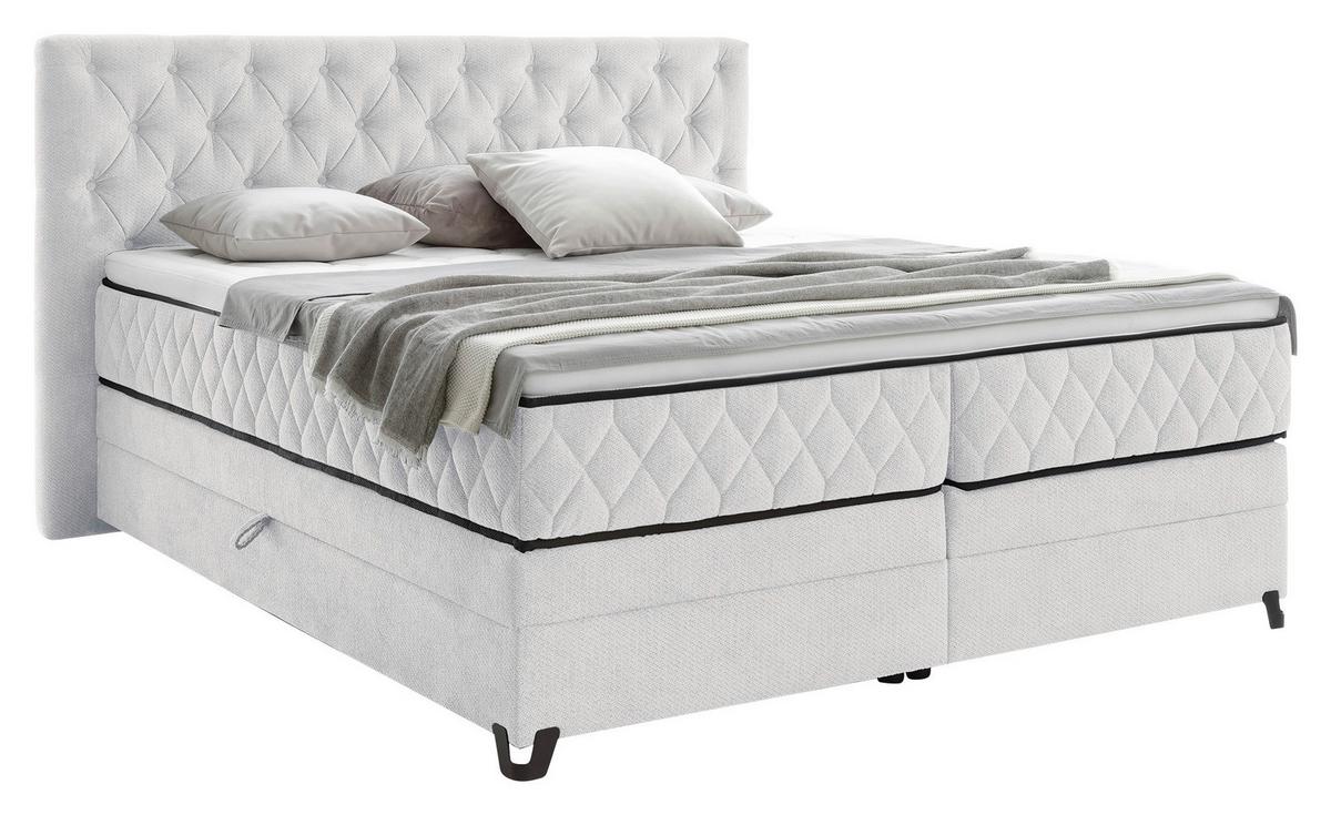 Boxspring Krevet Carmen - tirkizna/krem, Konvencionalno, drvni materijal/drvo (180/200cm) - Modern Living