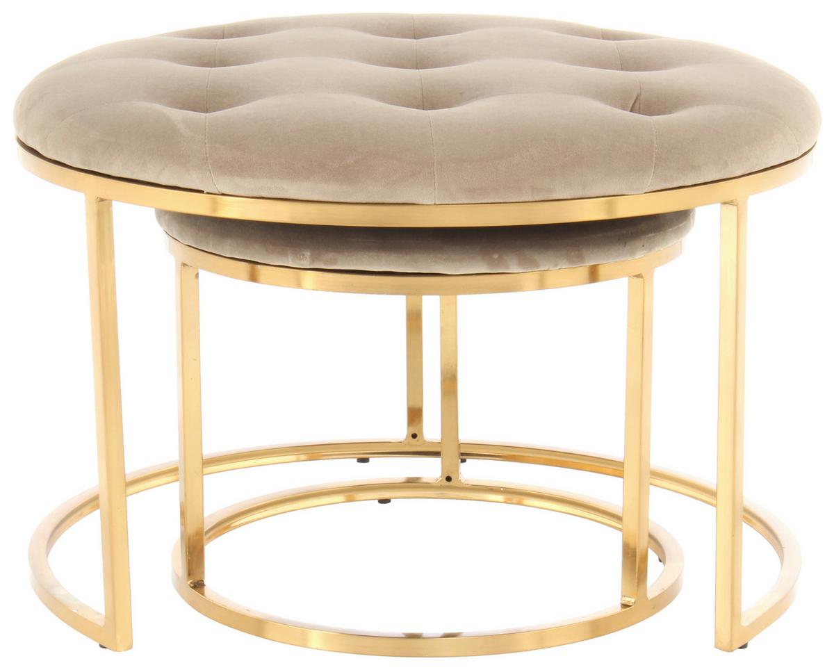 Ülőkeszett Myla 100 - aranyszínű/taupe, Design, textil (40/60/32/41/40/60cm) - Kayoom