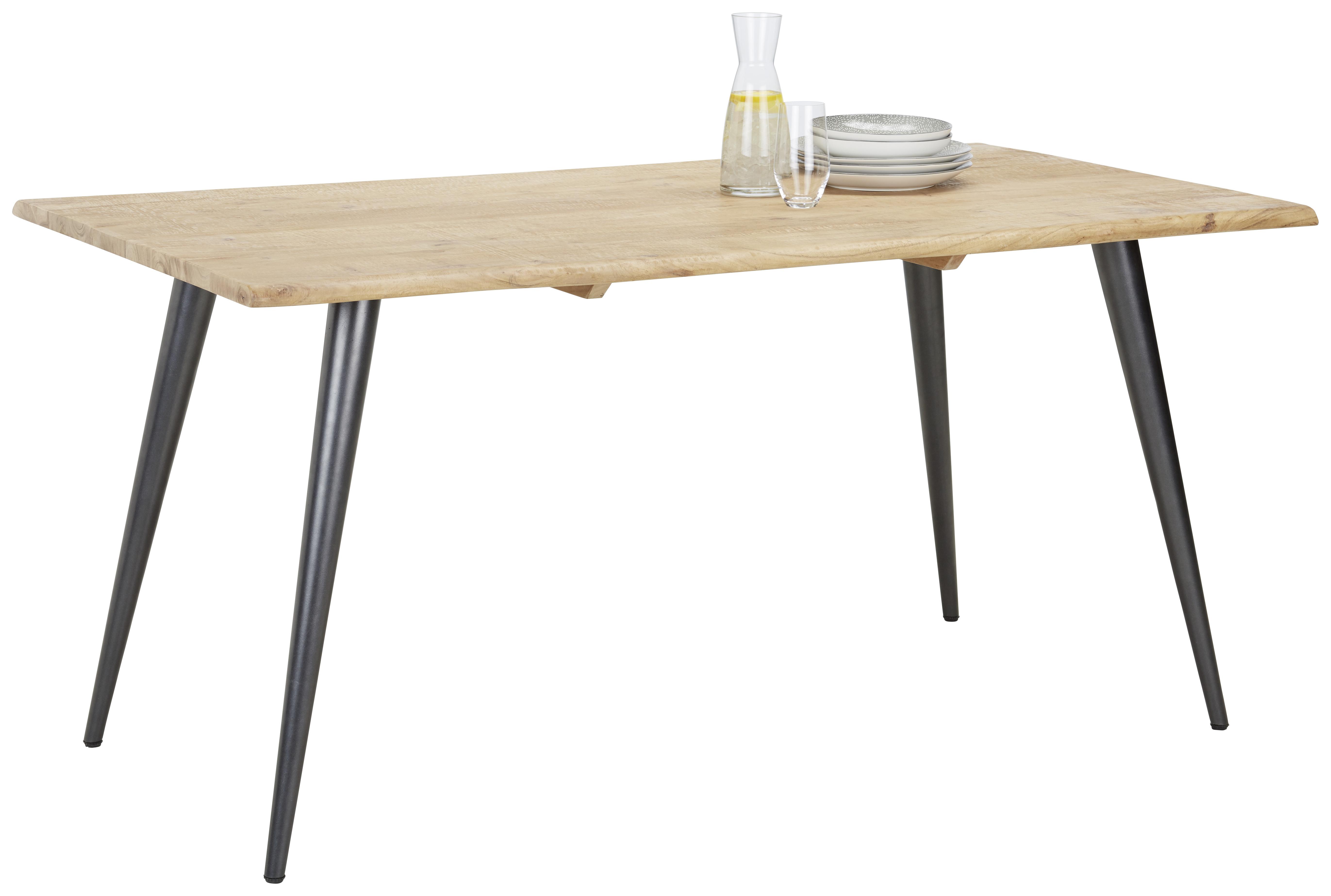 Esstisch in Akaziefarben/Grau - Grau/Akaziefarben, Lifestyle, Holz/Metall (160/90/76cm) - Zandiara