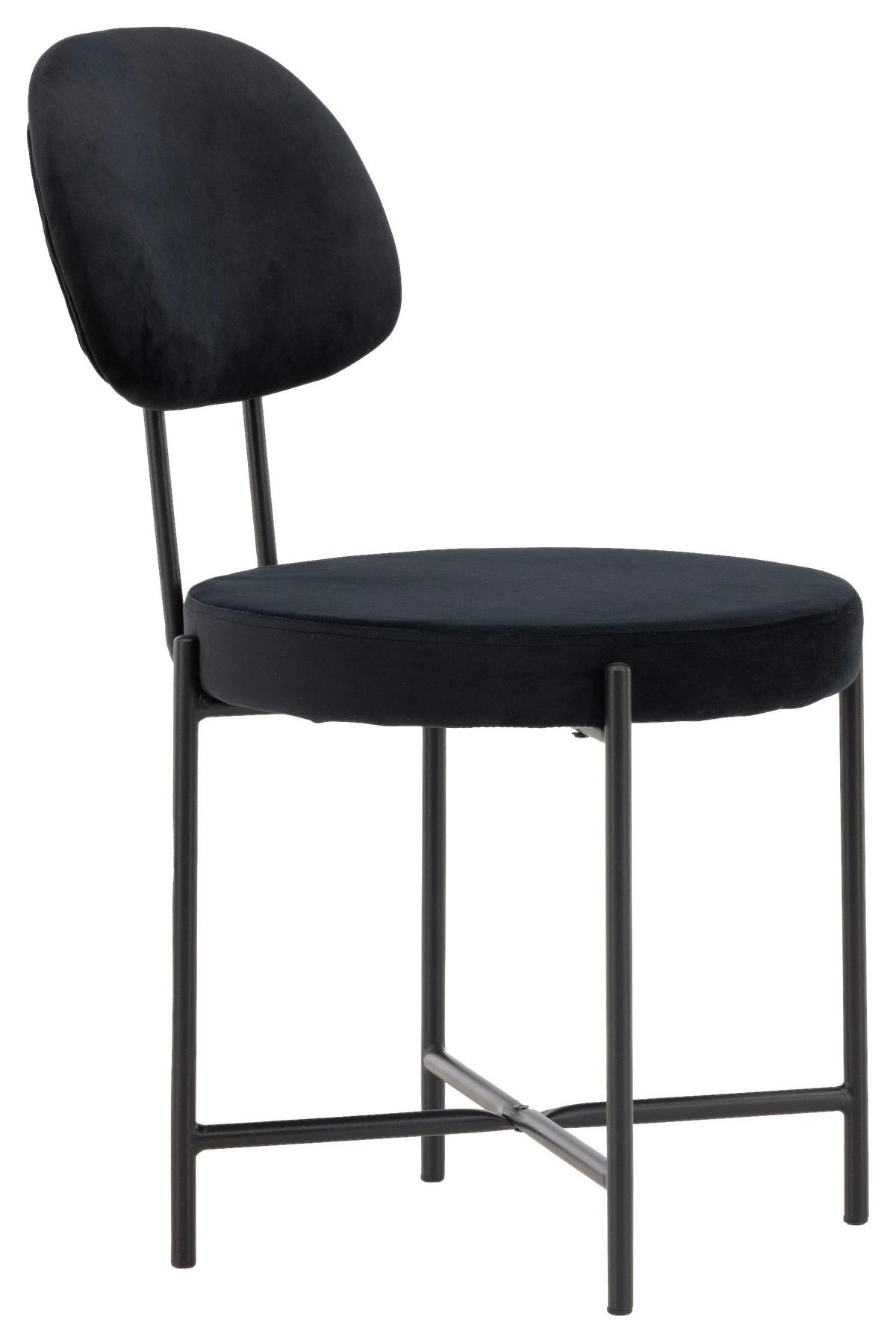 STUHL-SET STELLA - Schwarz, Design, Textil/Metall (50/89/60cm) - Livetastic