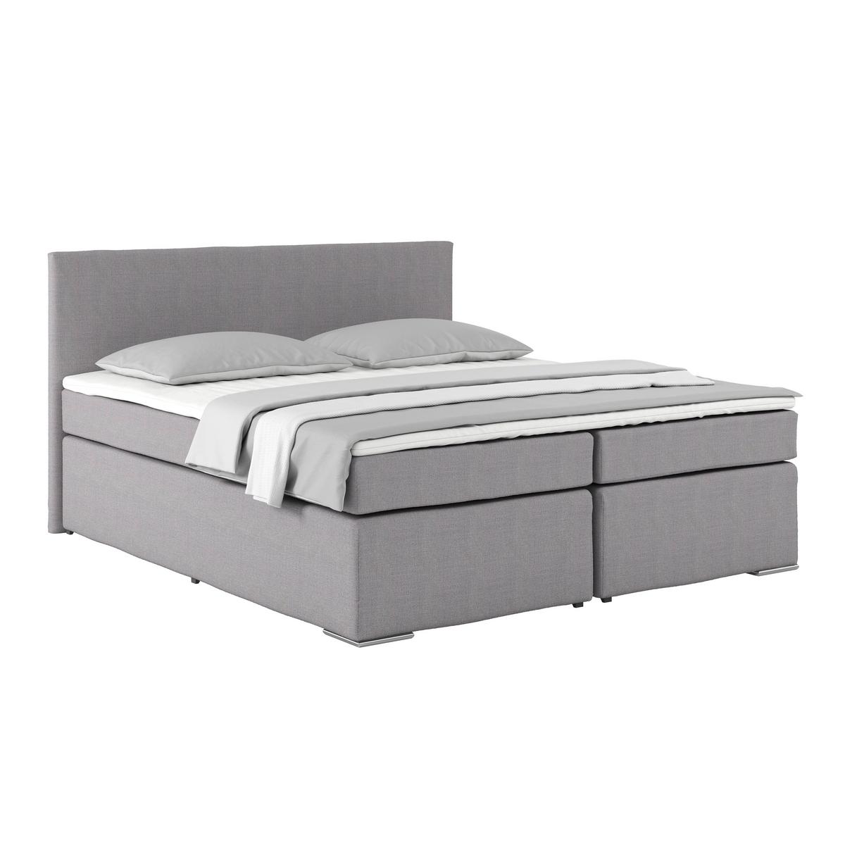 Boxspring Krevet Nero - boje kroma/sivo-bež, Konvencionalno, tekstil/metal (180/200cm) - Best Price