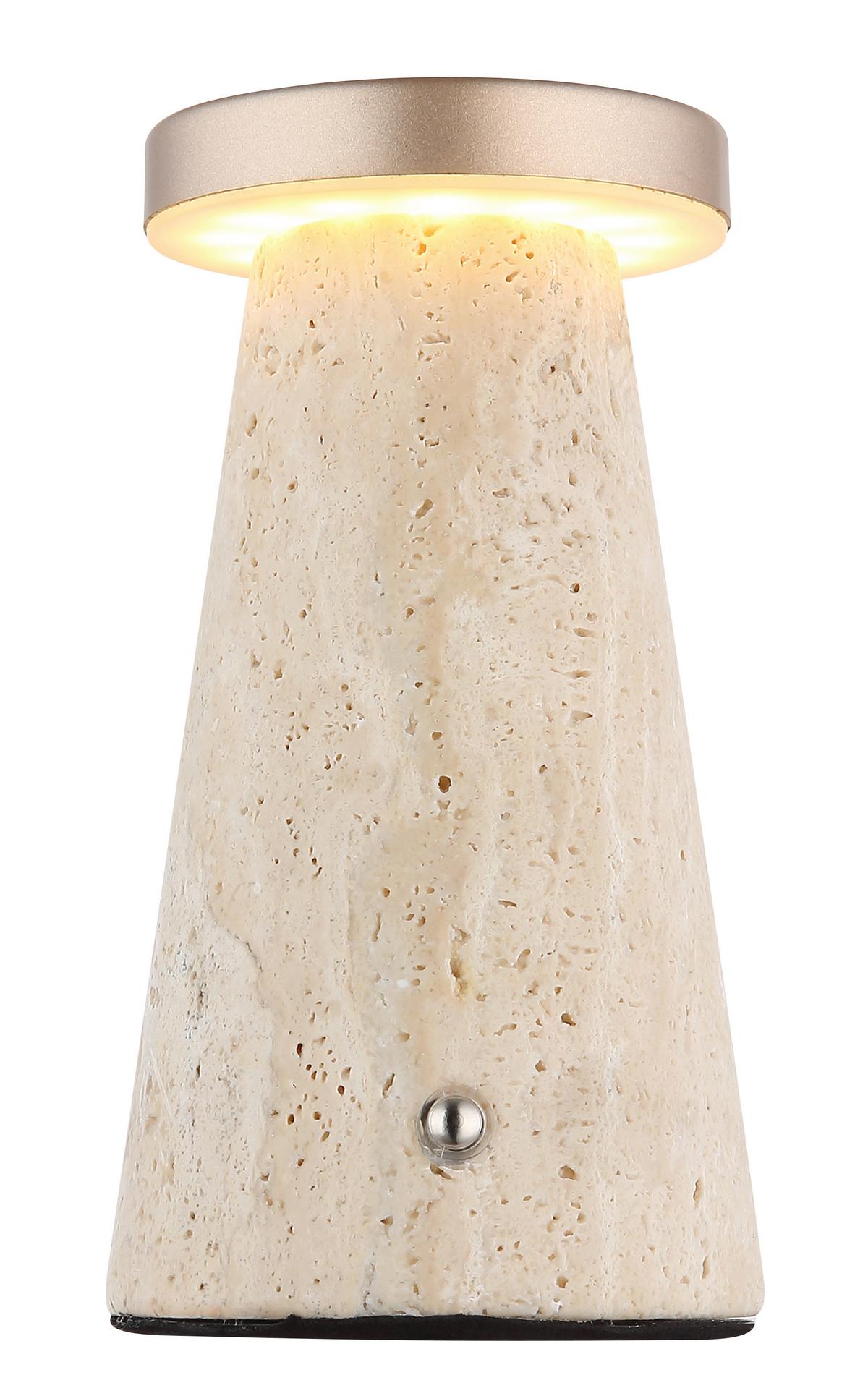 Stolna Punjiva Svjetiljka Adina - bijela/siva, Design, kamen/metal (9/16cm) - Globo