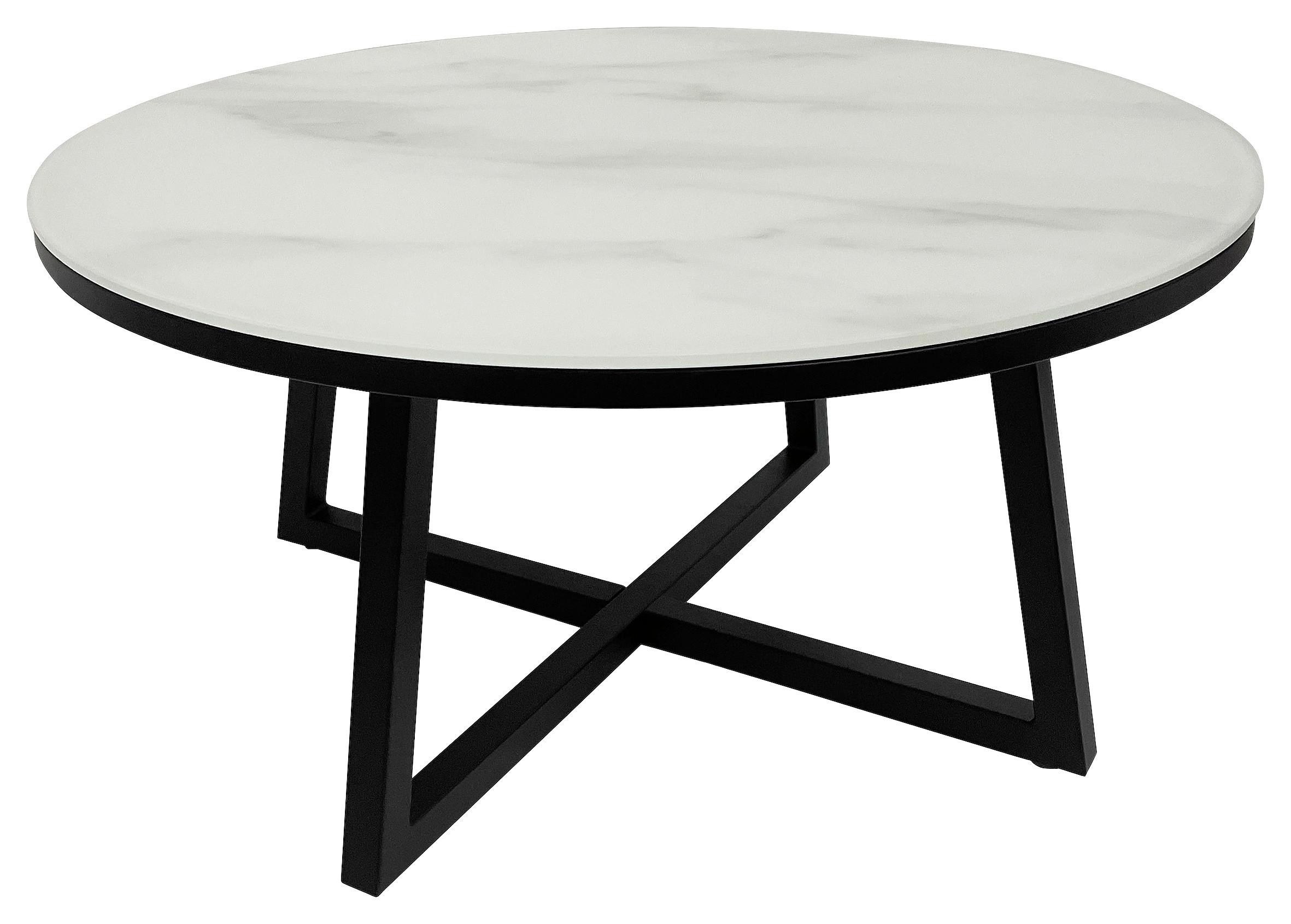 STOLIK KAWOWY TERNI -EXKLUSIV- - czarny/biały, Design, metal/szkło (80/80/40cm) - Xora